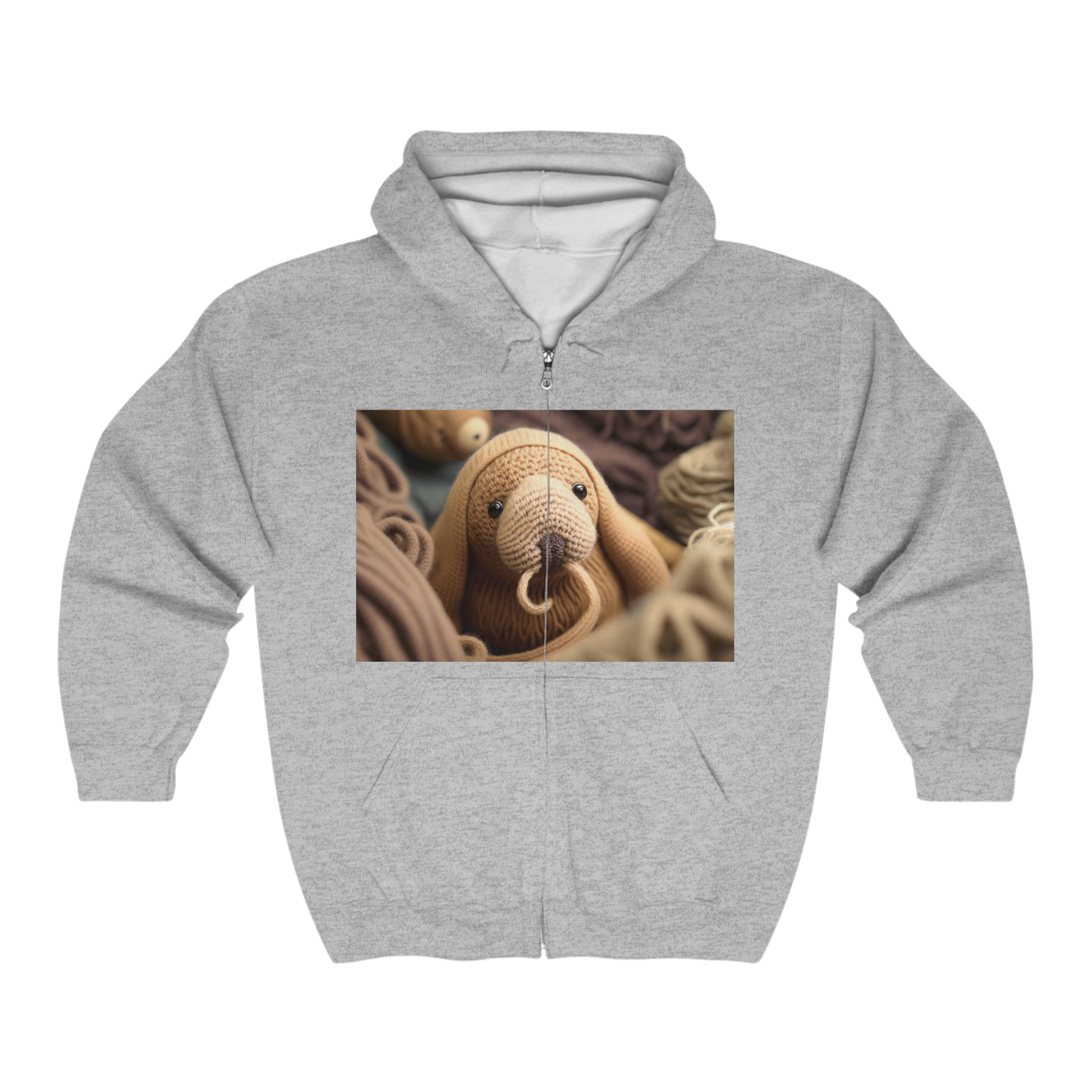 Unisex Heavy Blend™ Full Zip Hooded Sweatshirt - Baby Animals - Walrus