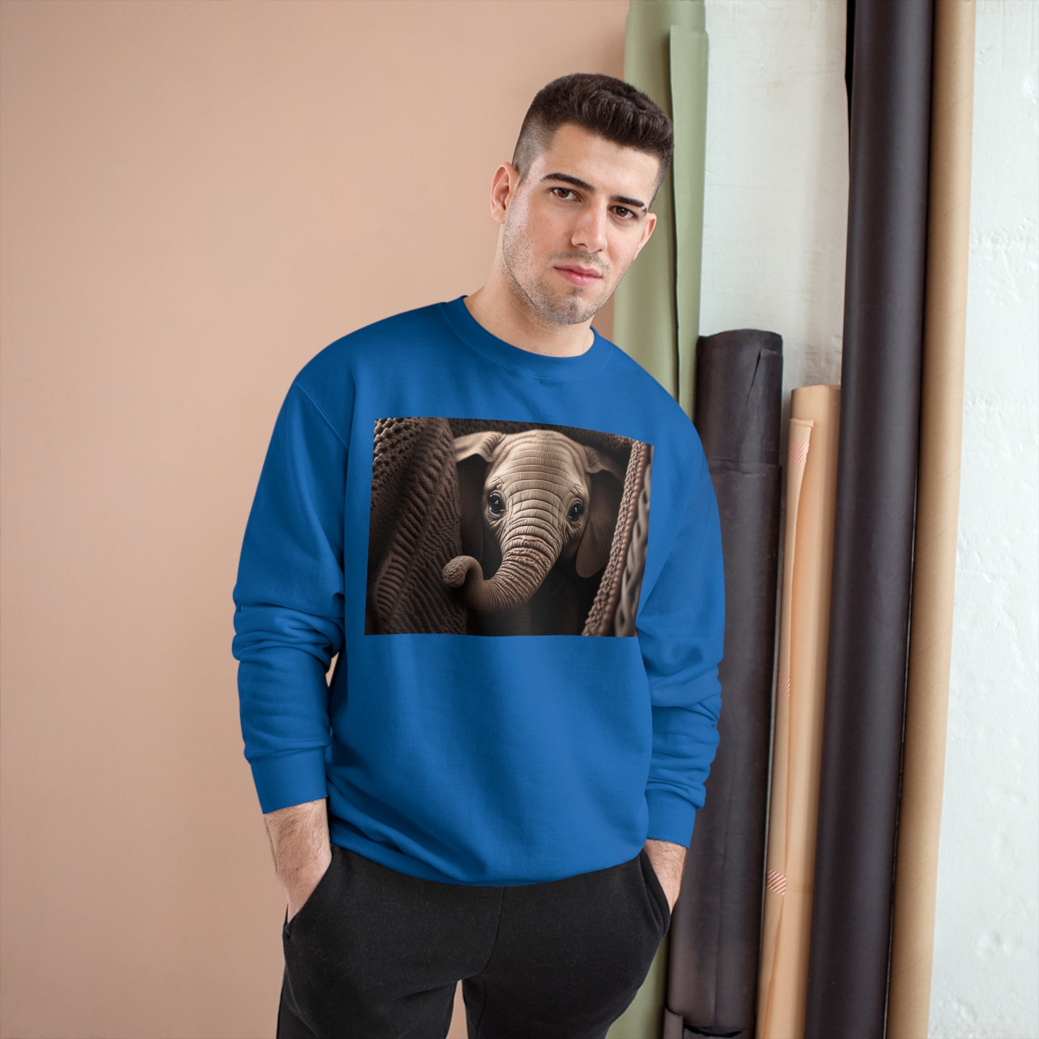 Champion Sweatshirt - Knit Animals, Elephant Calf