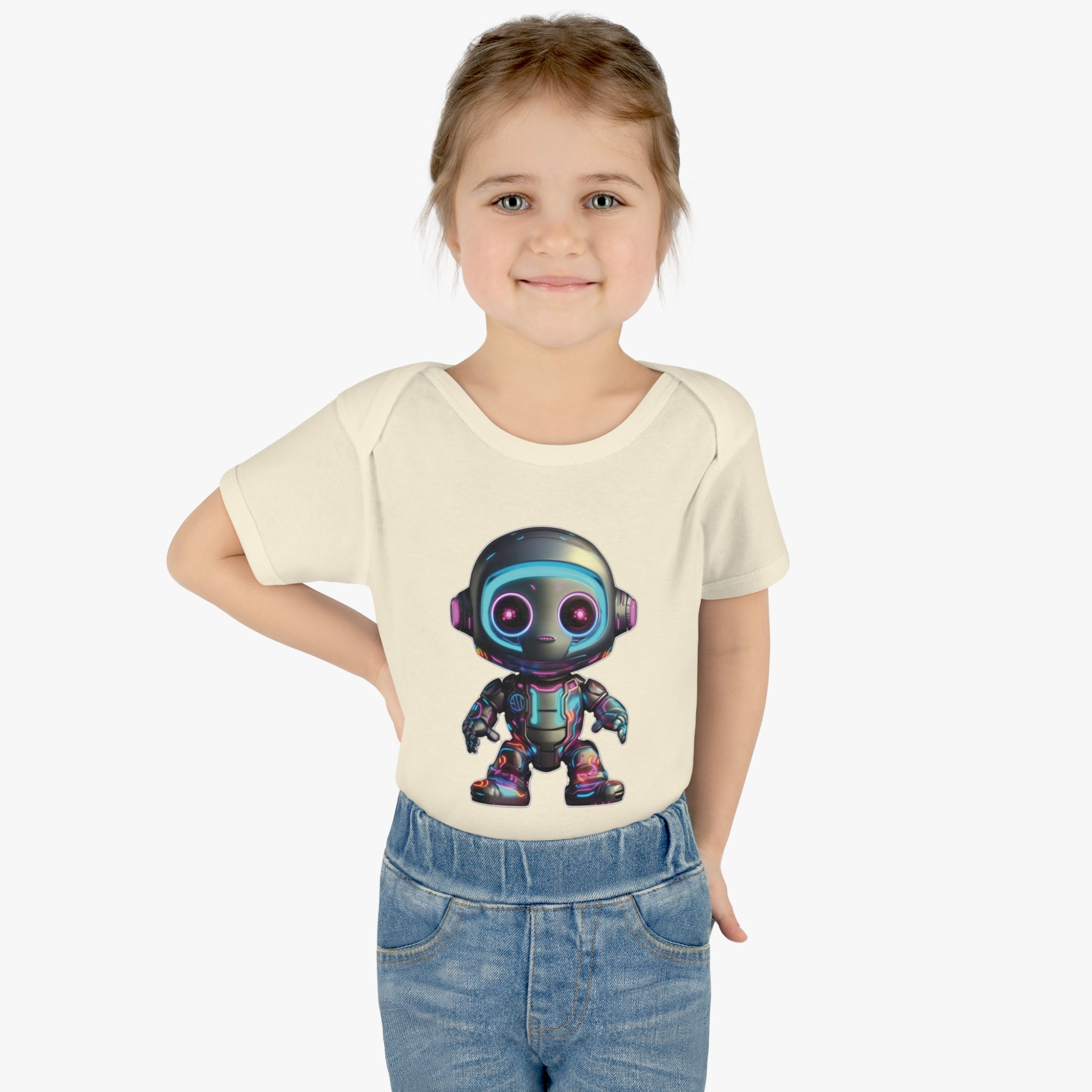 Infant Baby Rib Bodysuit - Ant, Robot Pop Art 01