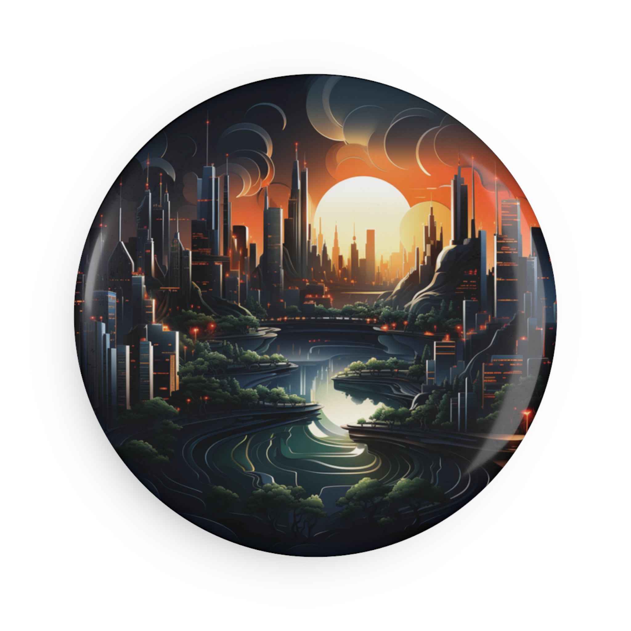 Button Magnet, Round (1 & 10 pcs) - Isometric City Designs 29