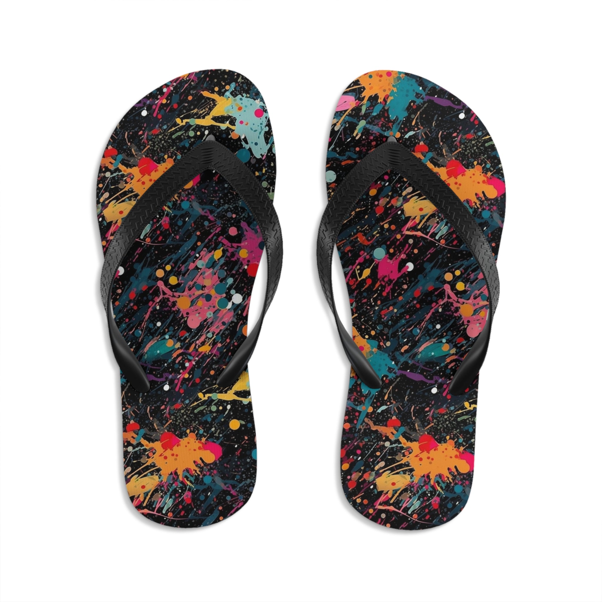 Unisex Flip-Flops (AOP) - Seamless Color Splatter Designs 03