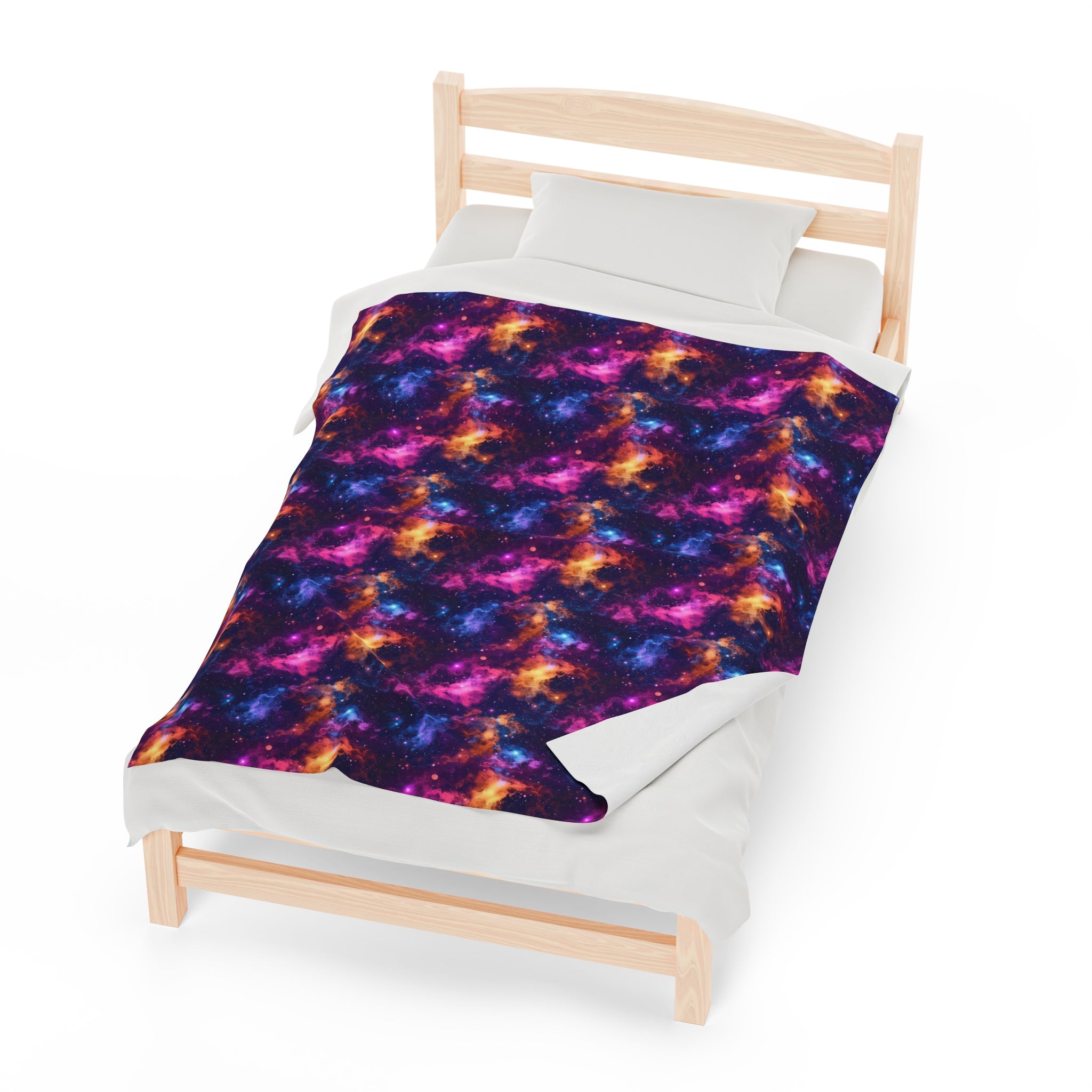 Velveteen Plush Blanket (AOP) - Fantasy Galaxies 06