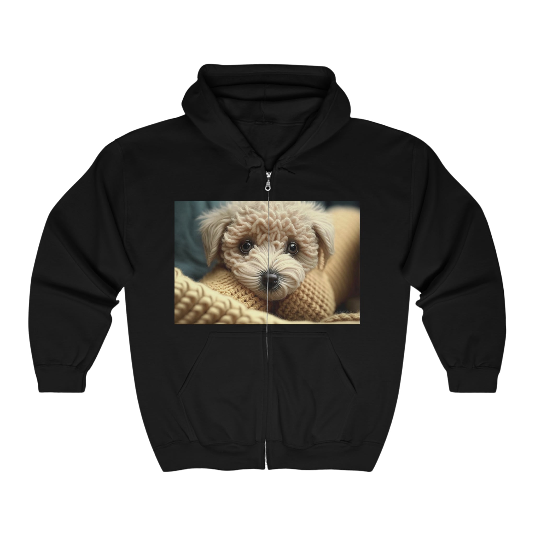 Unisex Heavy Blend™ Full Zip Hooded Sweatshirt - Baby Animals - Dog