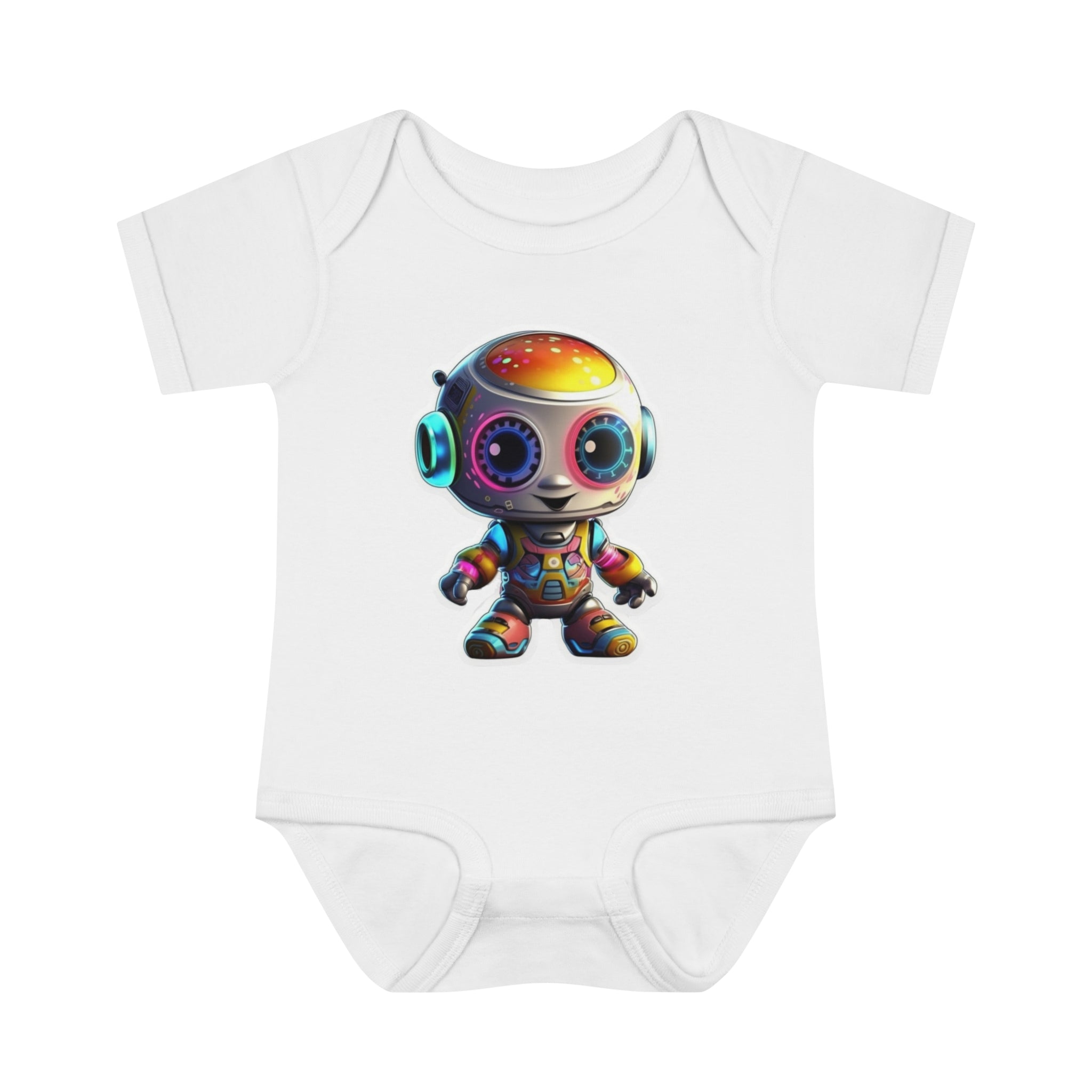 Infant Baby Rib Bodysuit - Circuit, Robot Pop Art 08