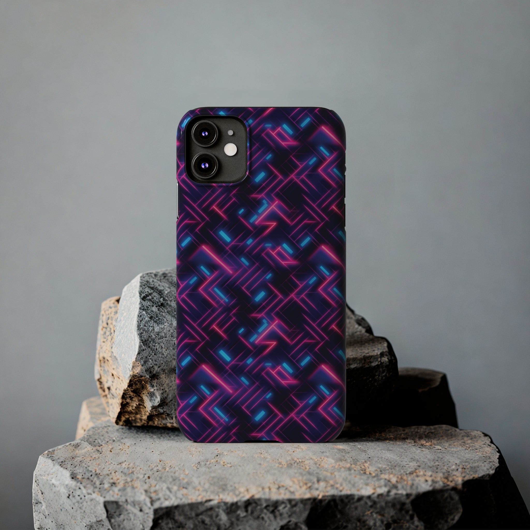 Slim Phone Cases (AOP) - Seamless Synthwave Designs 02