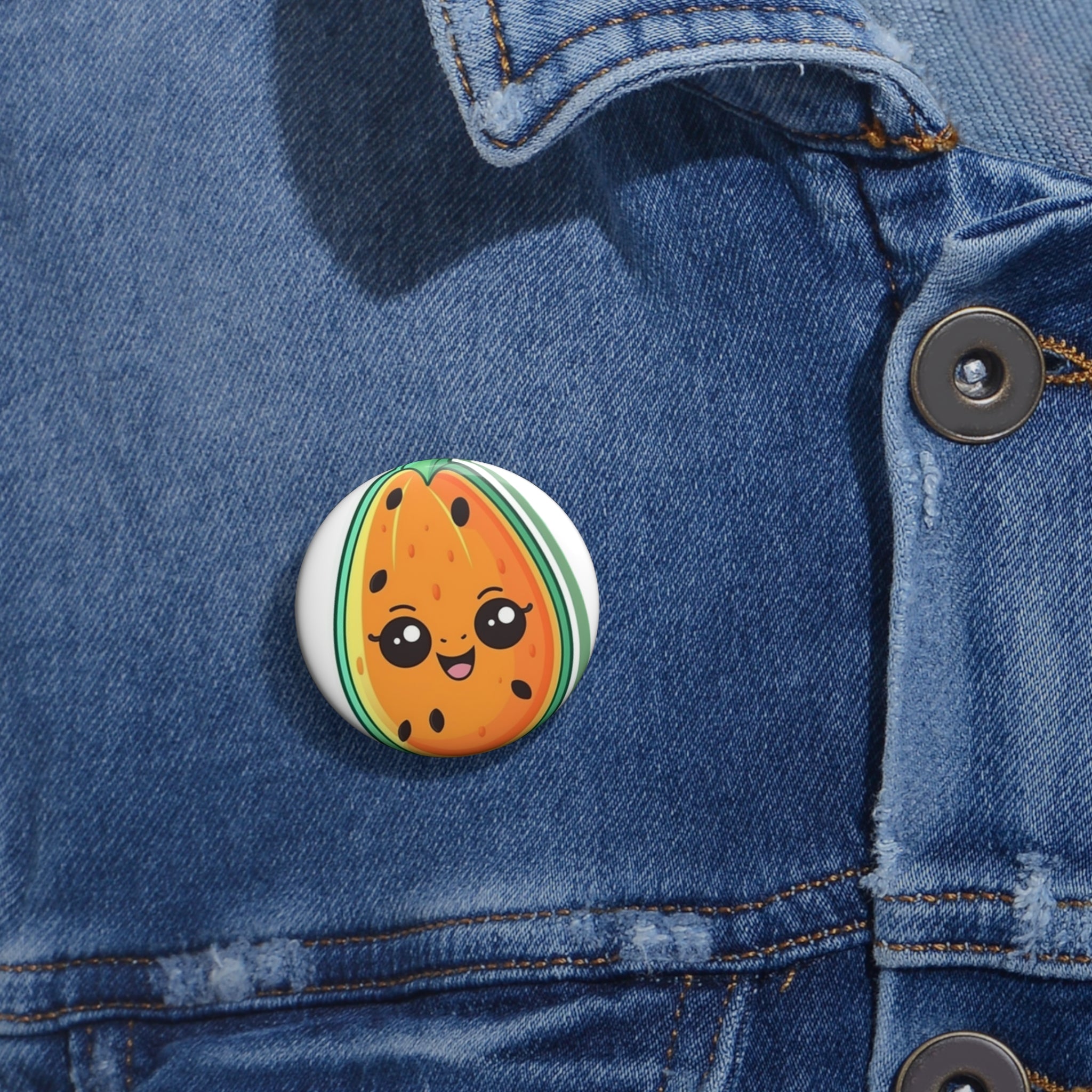Custom Pin Buttons - Papaya