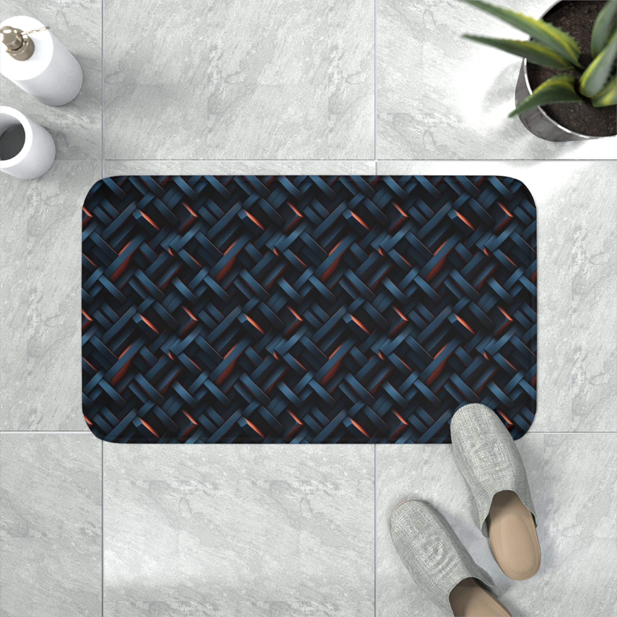 Memory Foam Bath Mat (AOP) - Seamless 3D Digital Designs