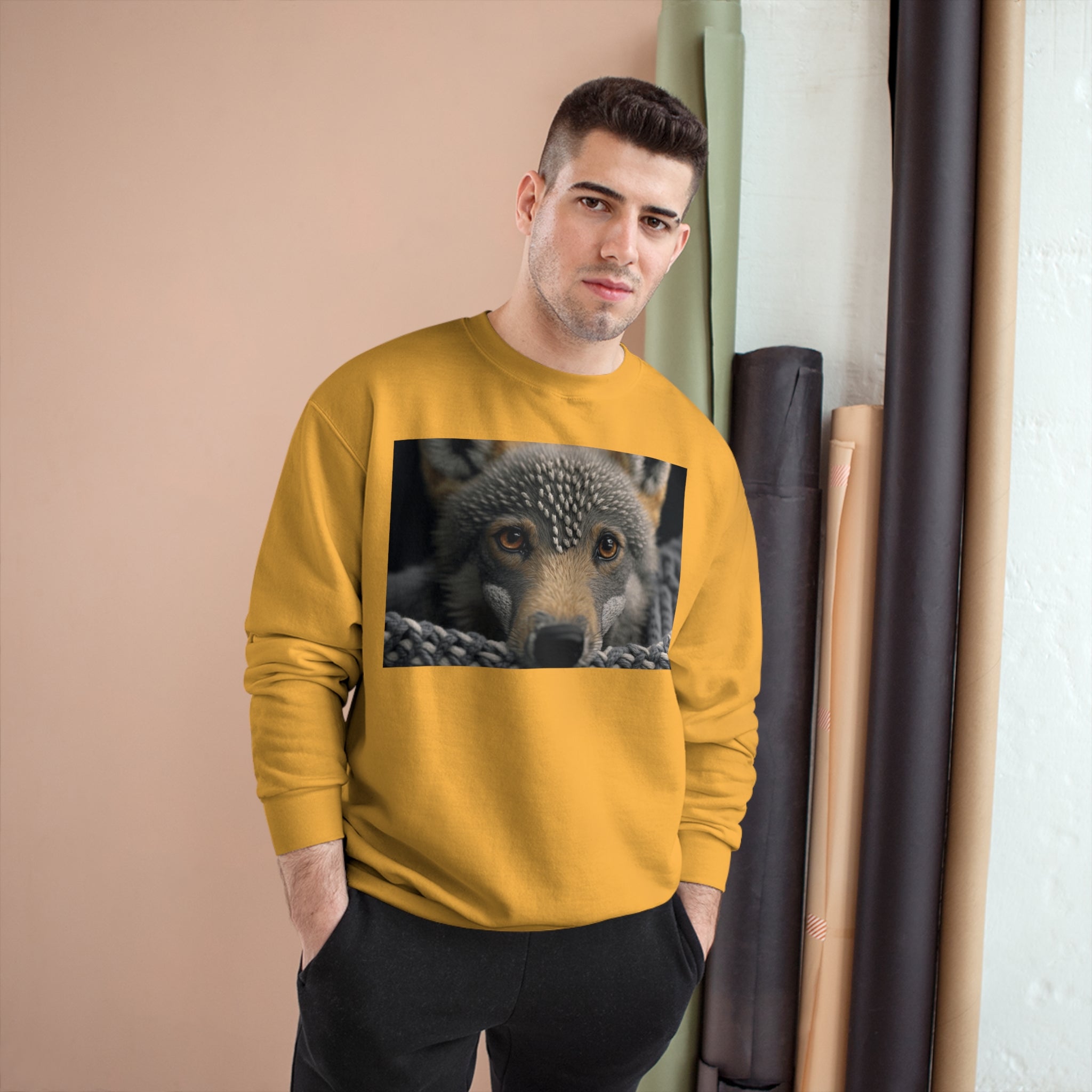 Champion Sweatshirt - Knit Animals, Wolf Pup