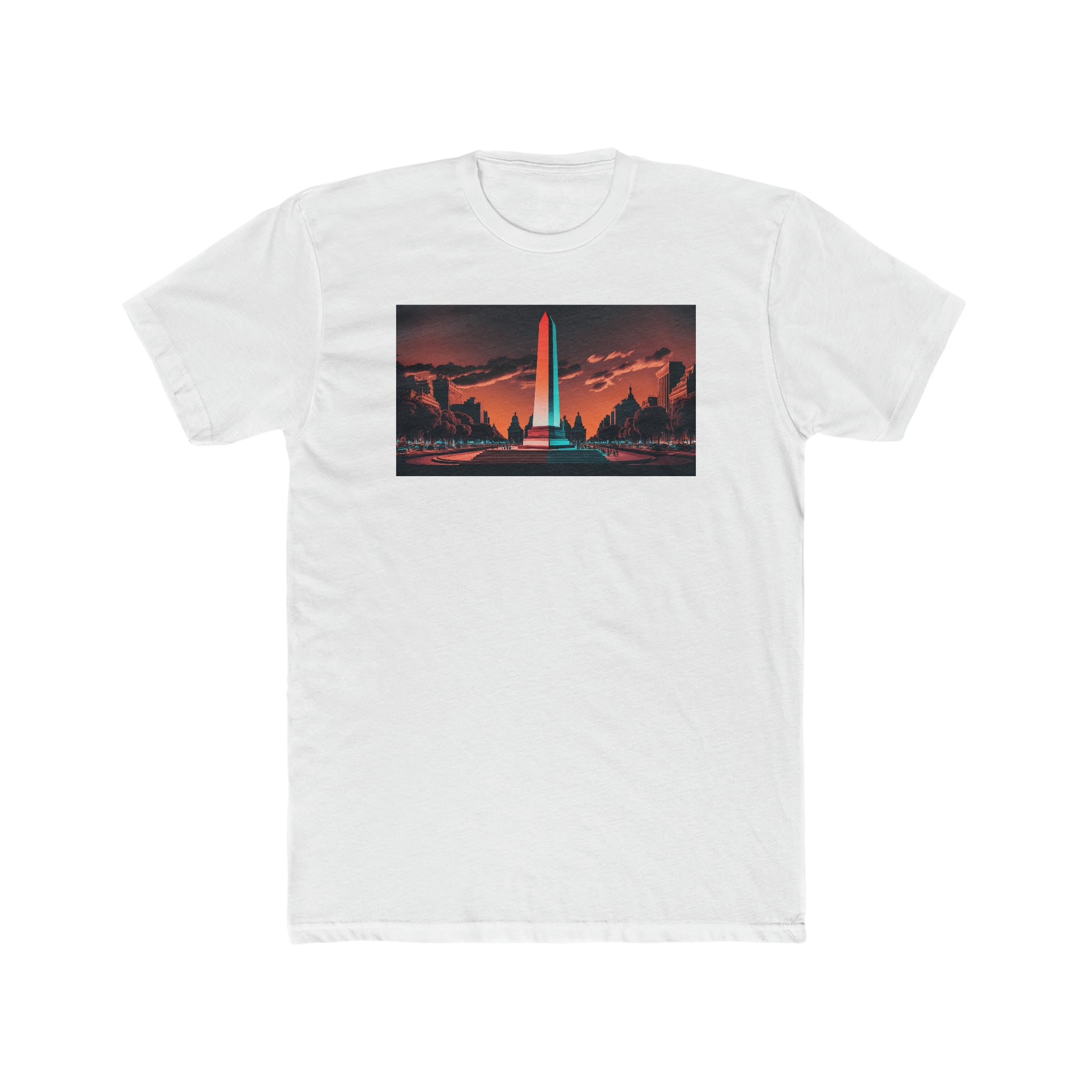 Men's Cotton Crew Tee - Fantasy Art - Obelisco de Buenos Aires