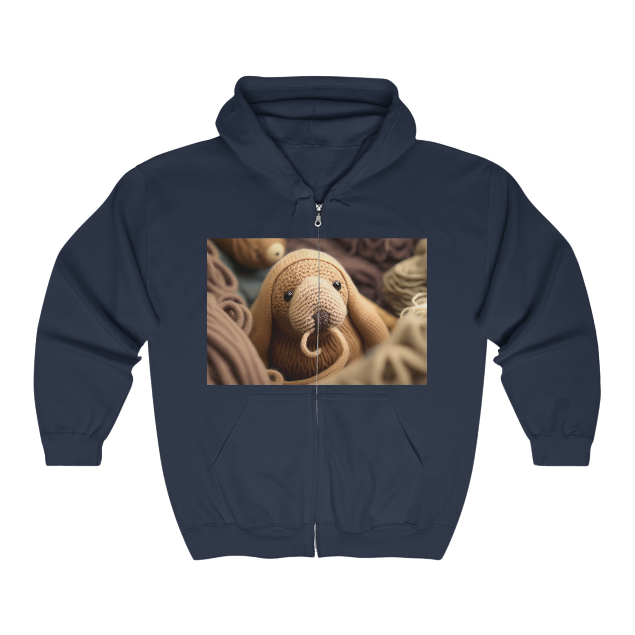 Unisex Heavy Blend™ Full Zip Hooded Sweatshirt - Baby Animals - Walrus