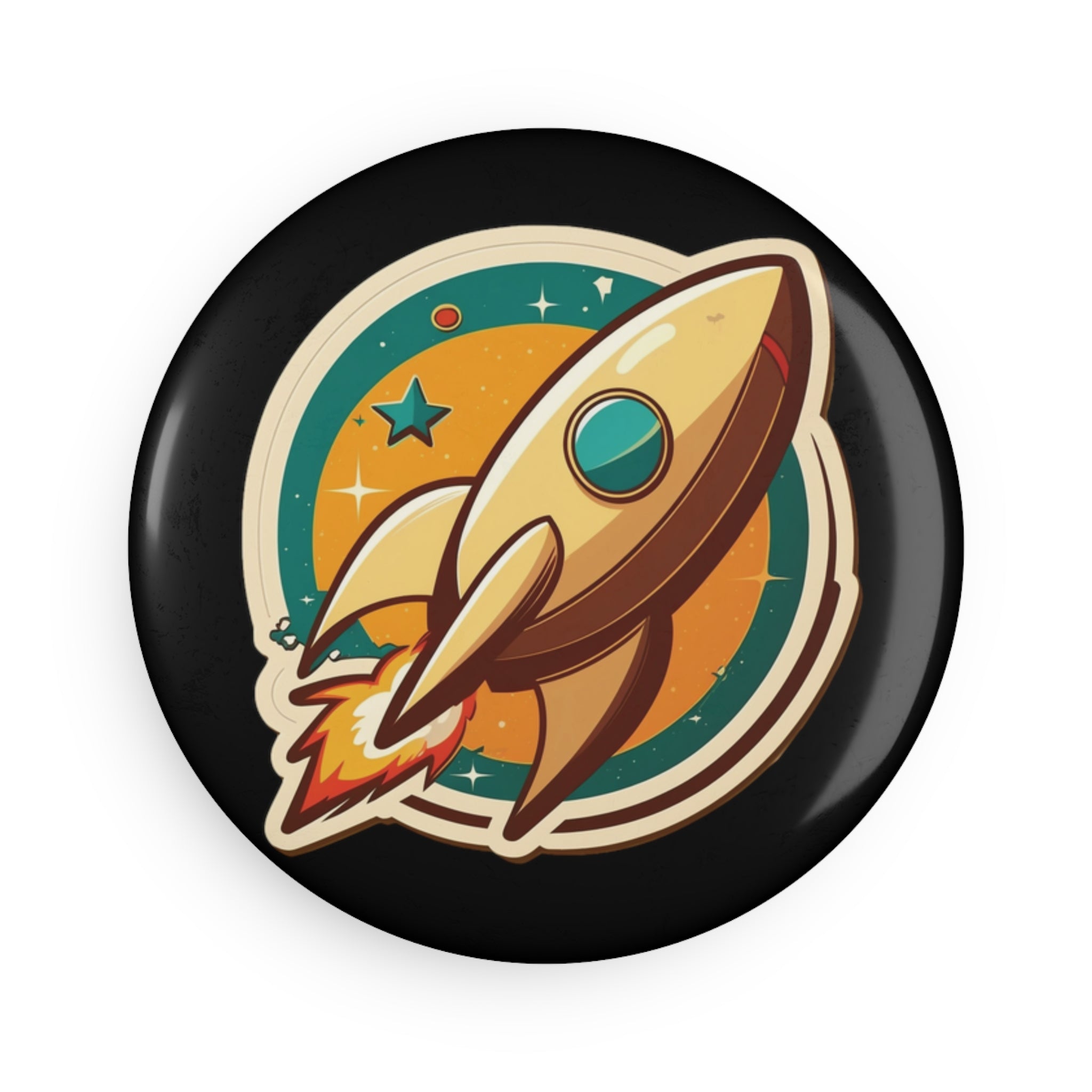 Button Magnet, Round (1 & 10 pcs) - Rocket