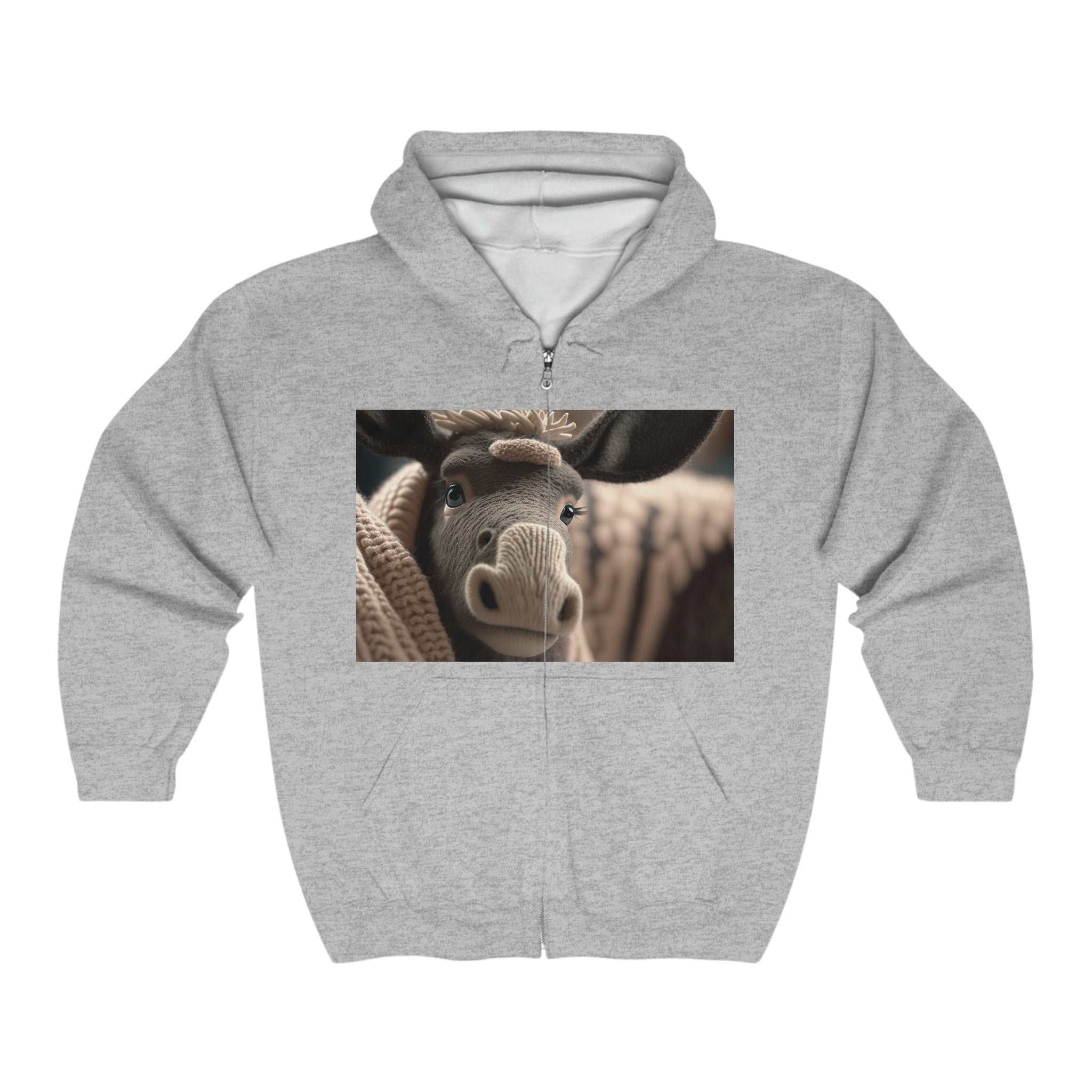 Unisex Heavy Blend™ Full Zip Hooded Sweatshirt - Baby Animals - Moose