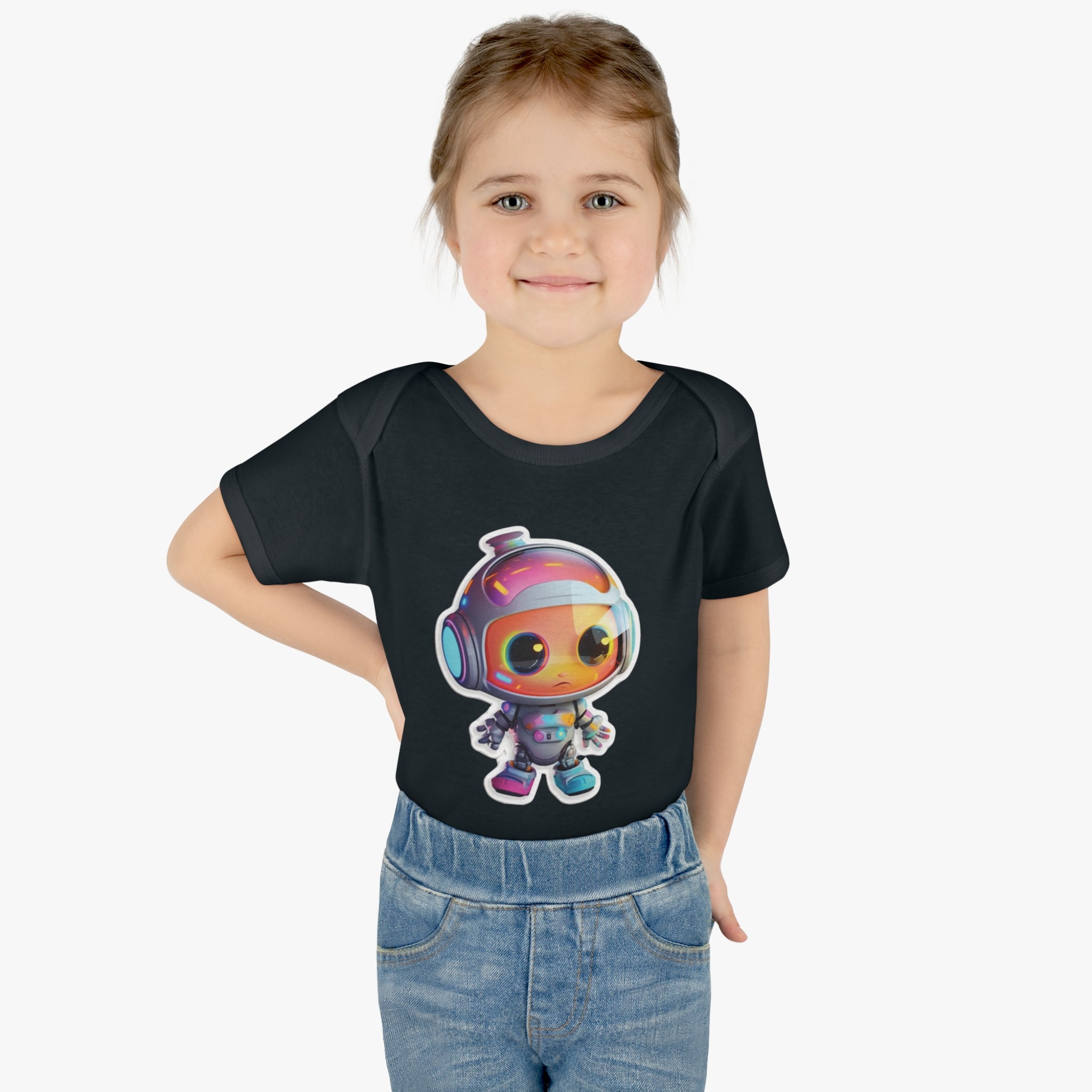 Infant Baby Rib Bodysuit - Botty, Robot Pop Art 03