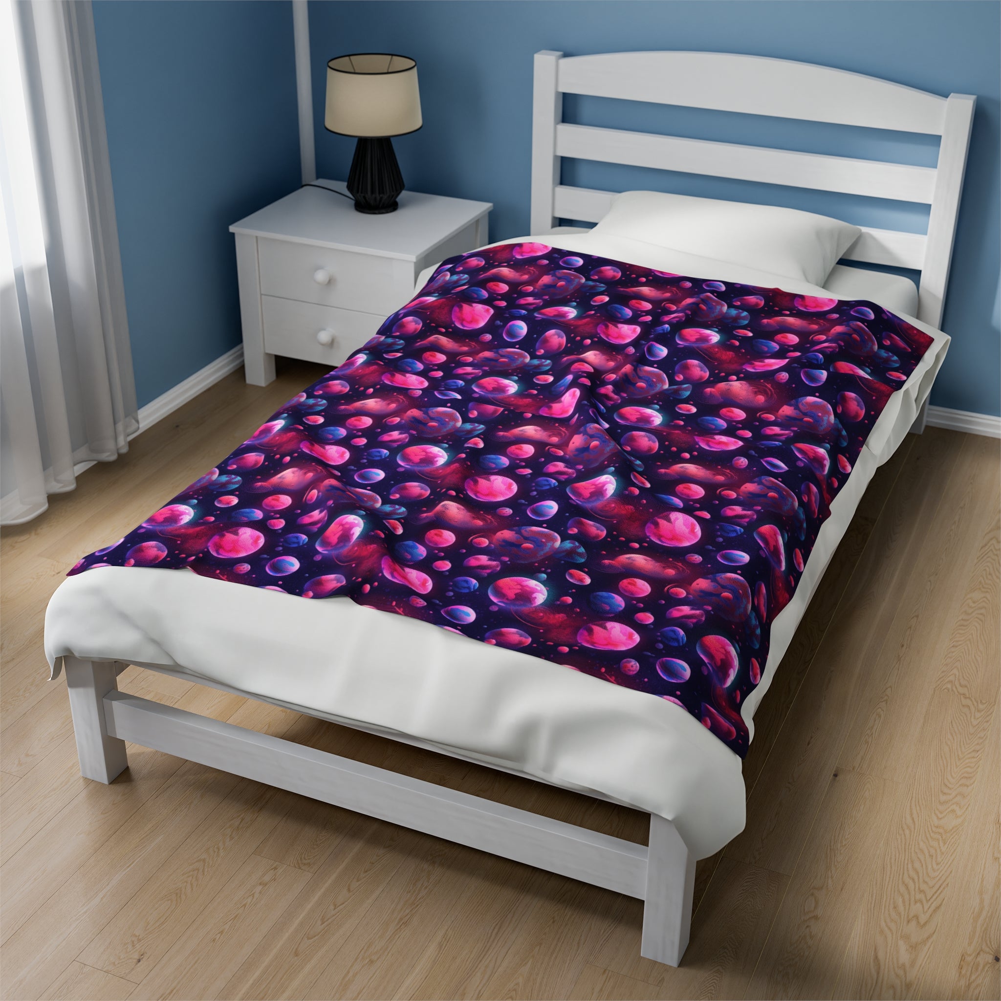 Velveteen Plush Blanket (AOP) - Fantasy Galaxies 09