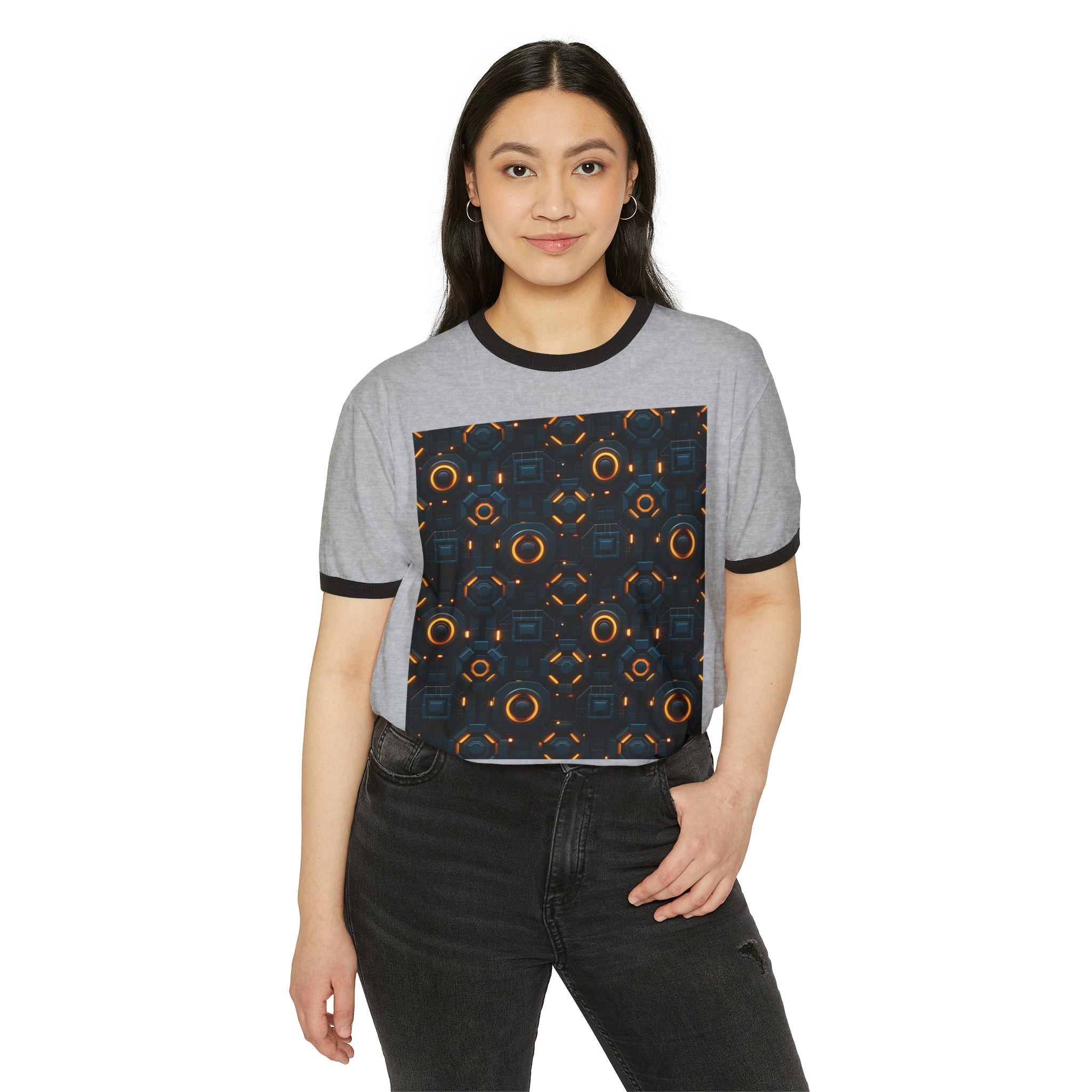 Unisex Cotton Ringer T-Shirt - Abstract Designs 02