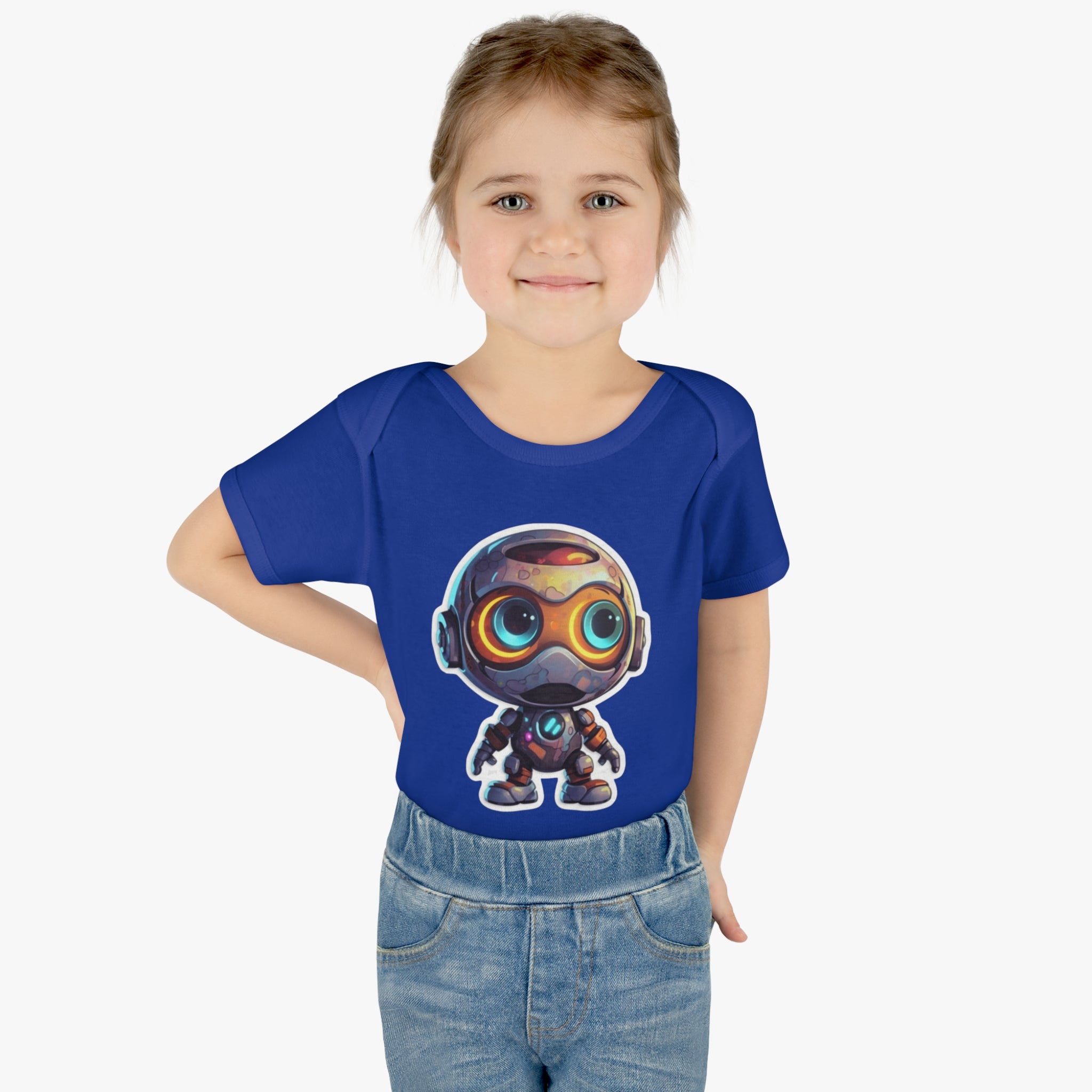 Infant Baby Rib Bodysuit - Chime, Robot Pop Art 06