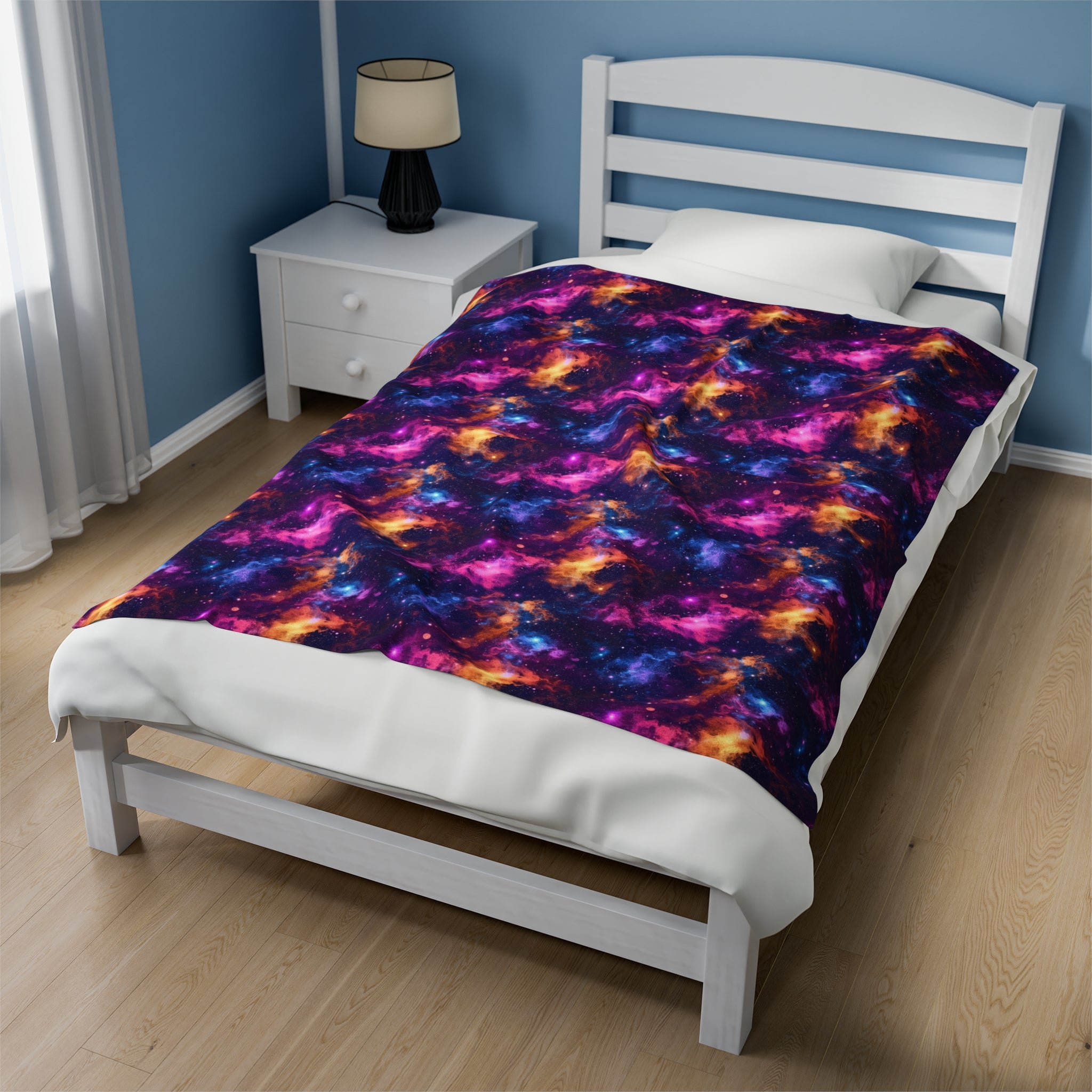 Velveteen Plush Blanket (AOP) - Fantasy Galaxies 06