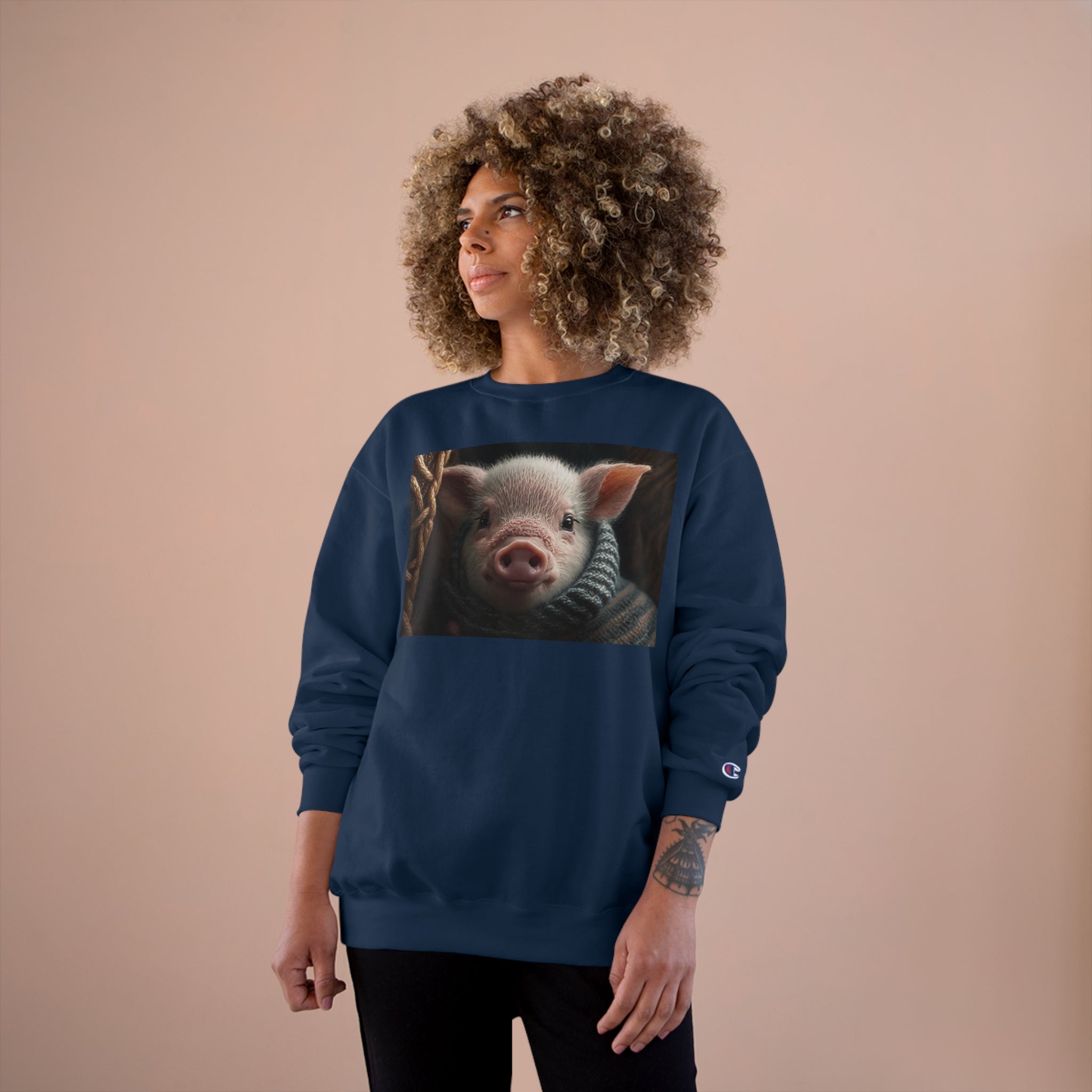 Champion Sweatshirt - Knit Animals, Piglet