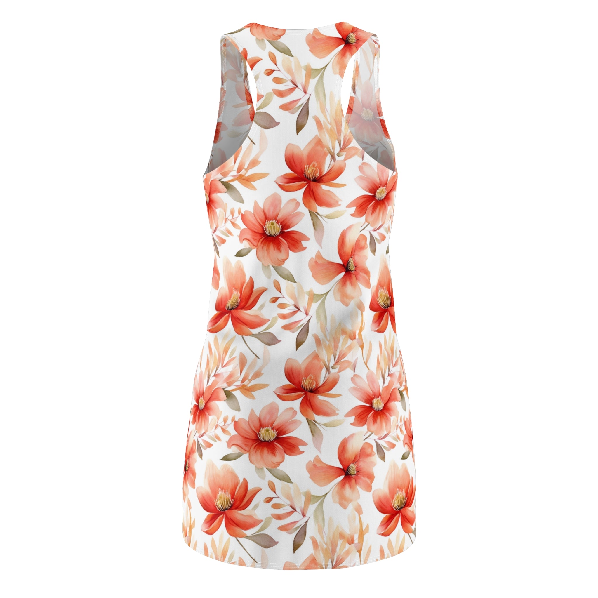 Women's Cut & Sew Racerback Dress (AOP) - Seamless Flower Watercolor Designs 03