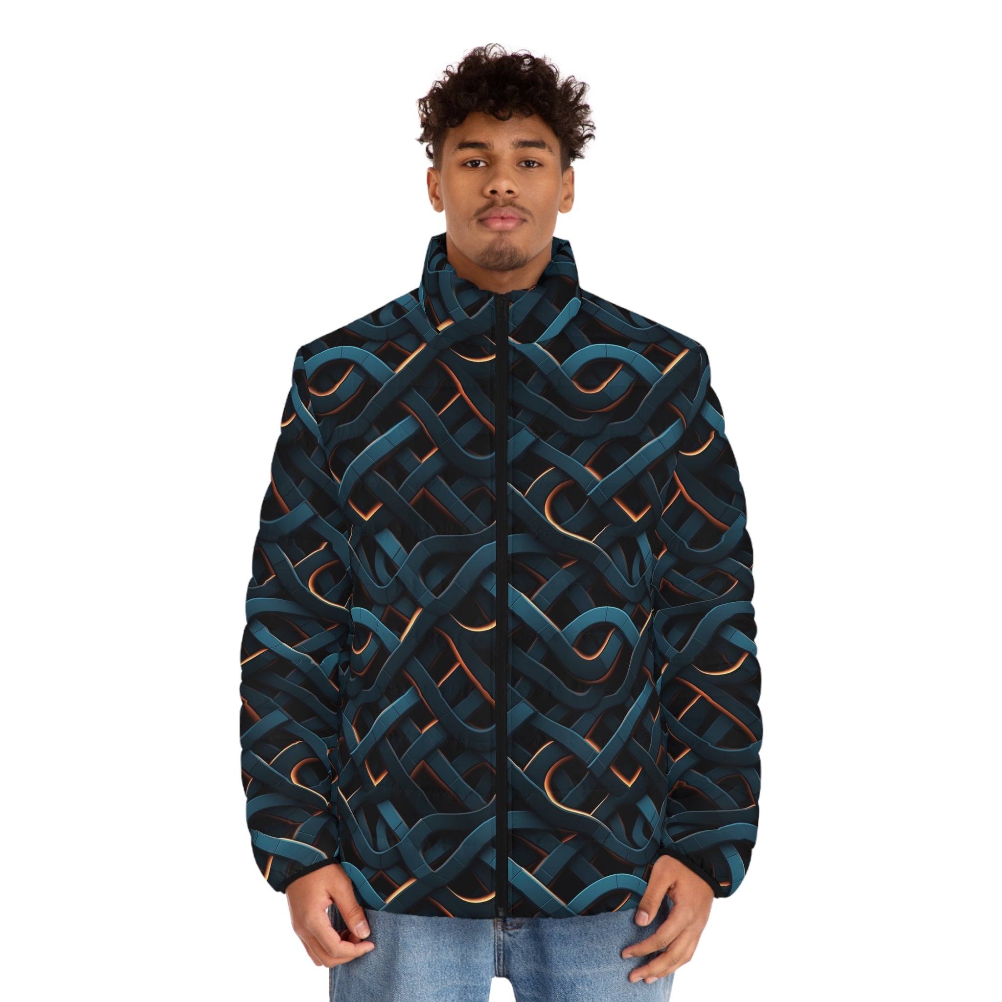 Men's Puffer Jacket (AOP) - Abstract Designs 03