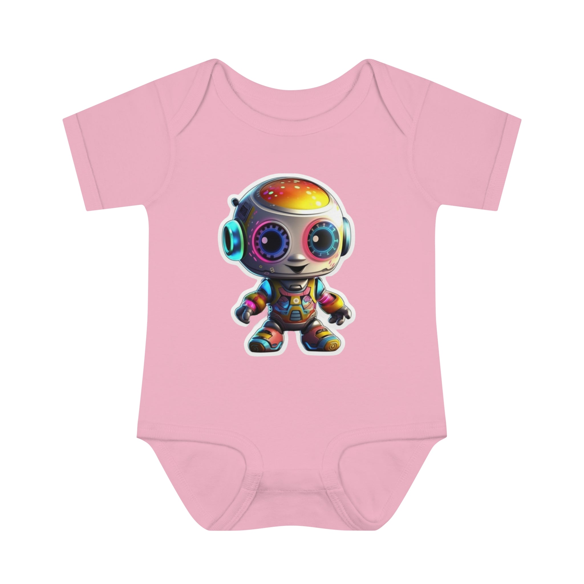 Infant Baby Rib Bodysuit - Circuit, Robot Pop Art 08