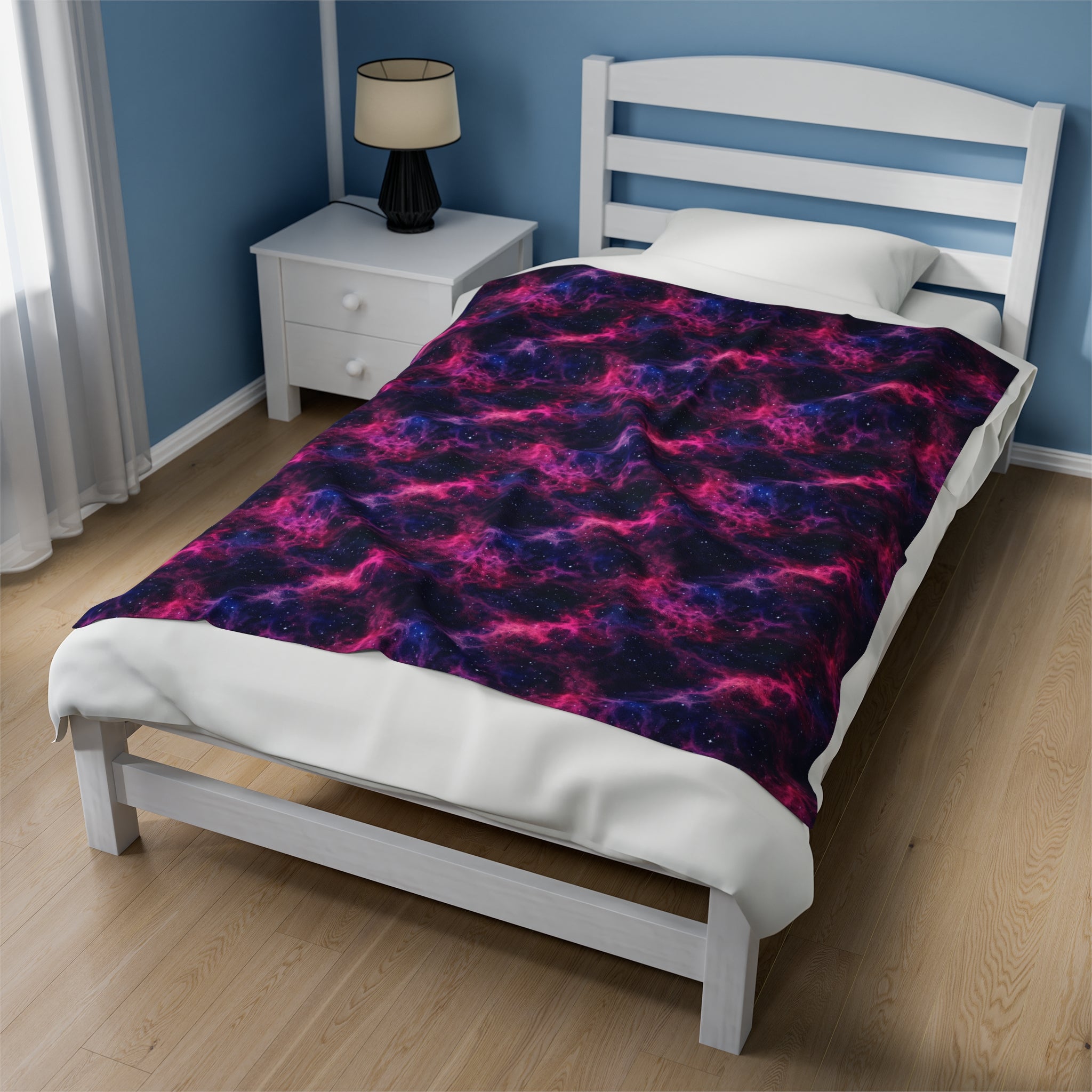 Velveteen Plush Blanket (AOP) - Fantasy Galaxies 02