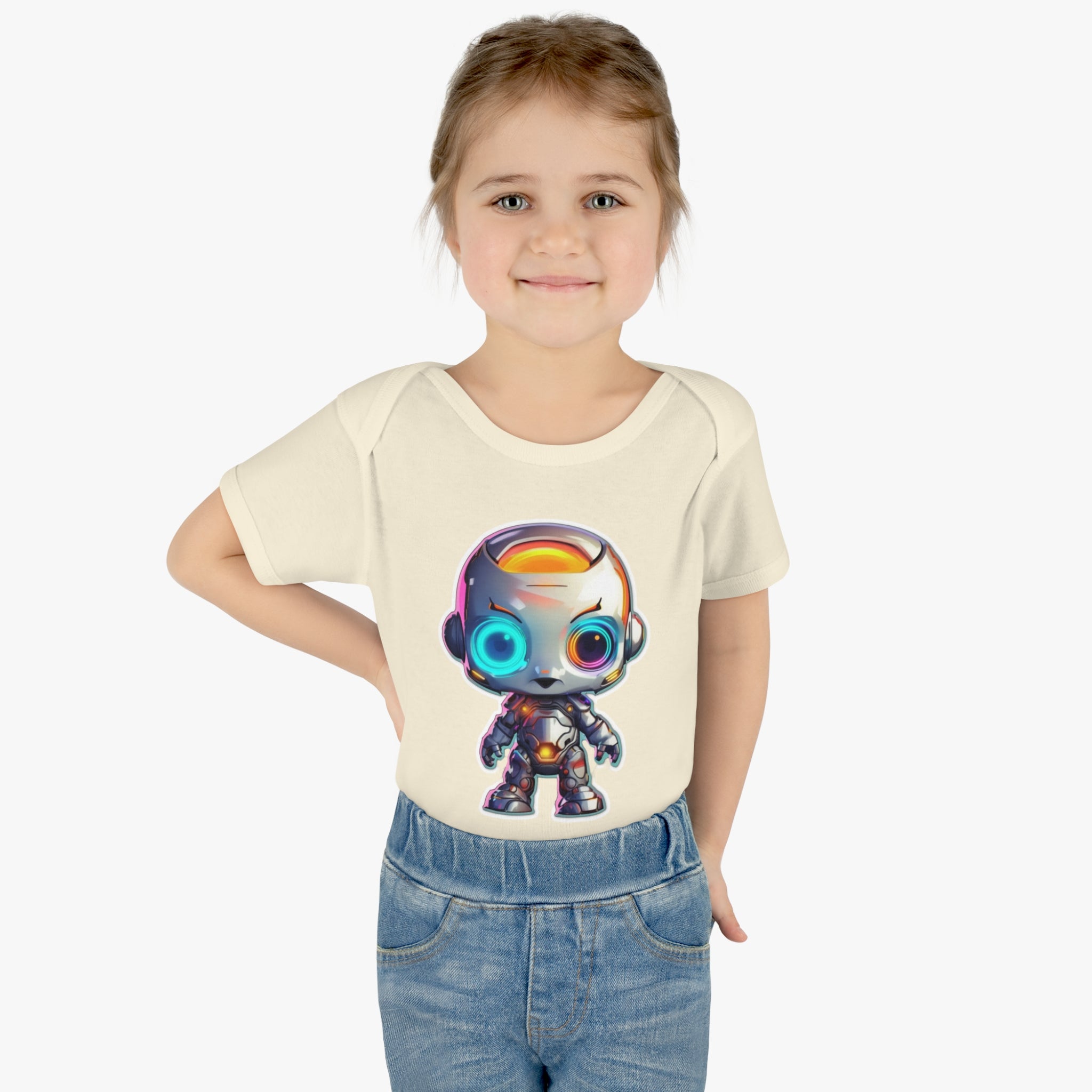 Infant Baby Rib Bodysuit - Bumble, Robot Pop Art 04