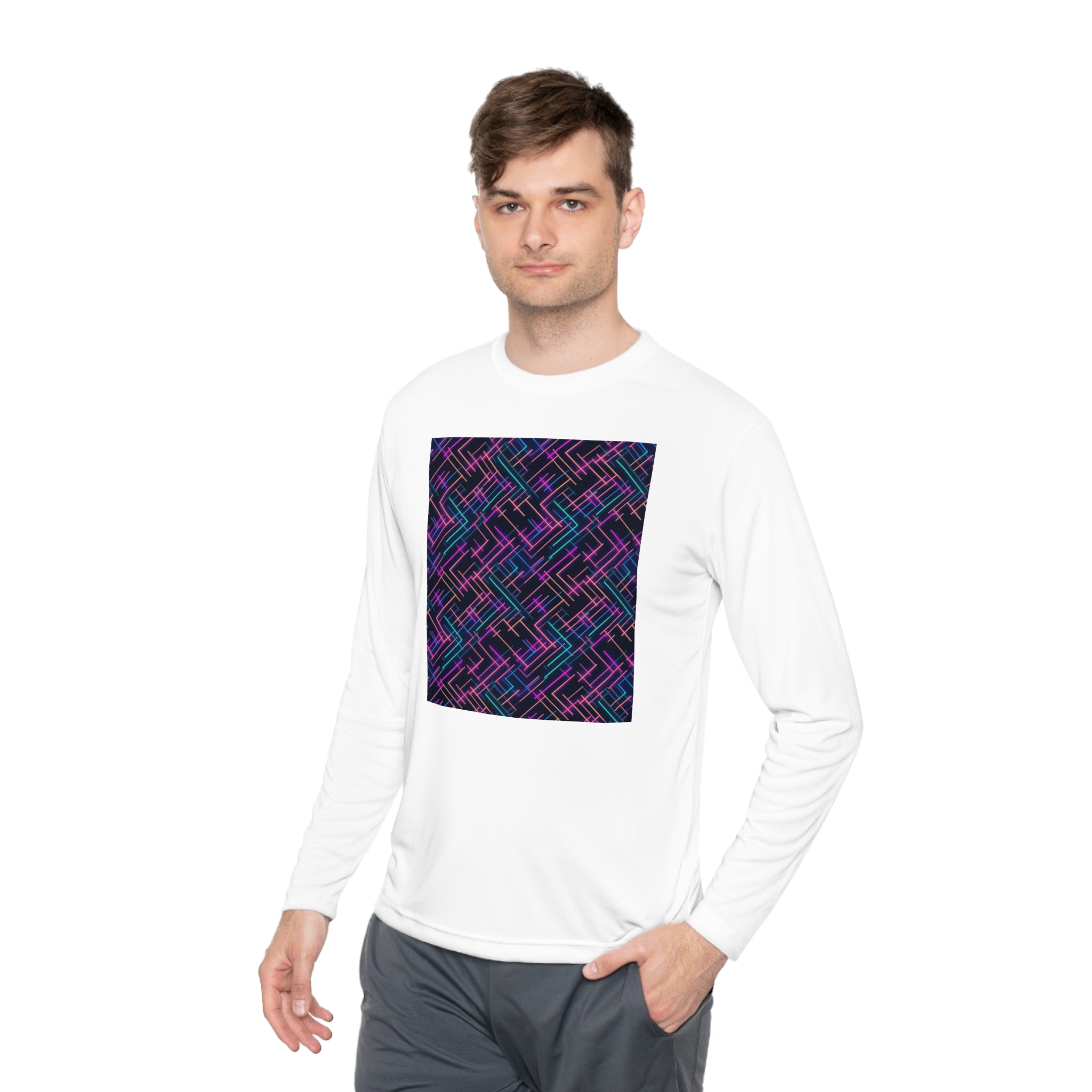 Unisex Lightweight Long Sleeve Tee (AOP) - Abstract Designs 05