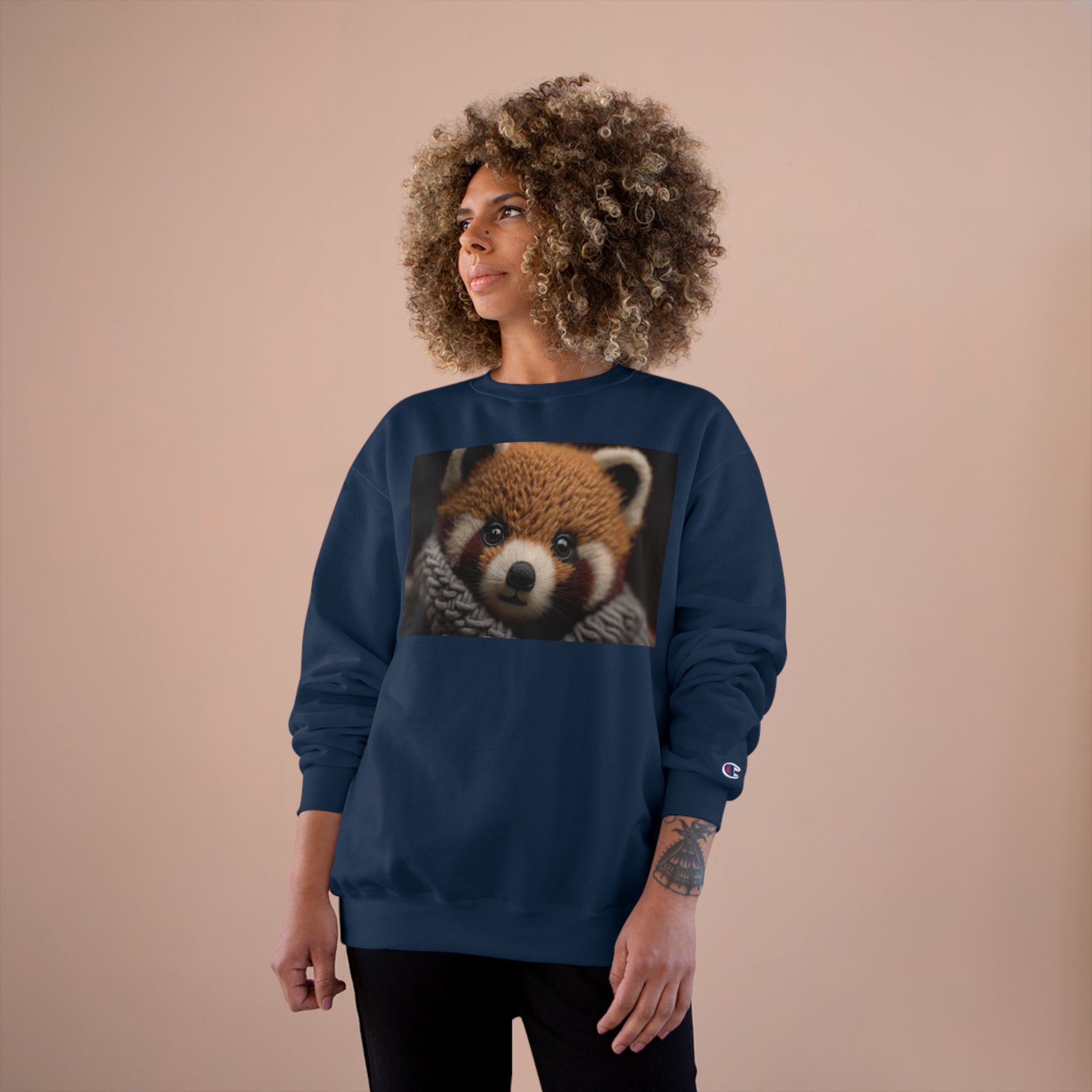 Champion Sweatshirt - Knit Animals, Red Panda Cub