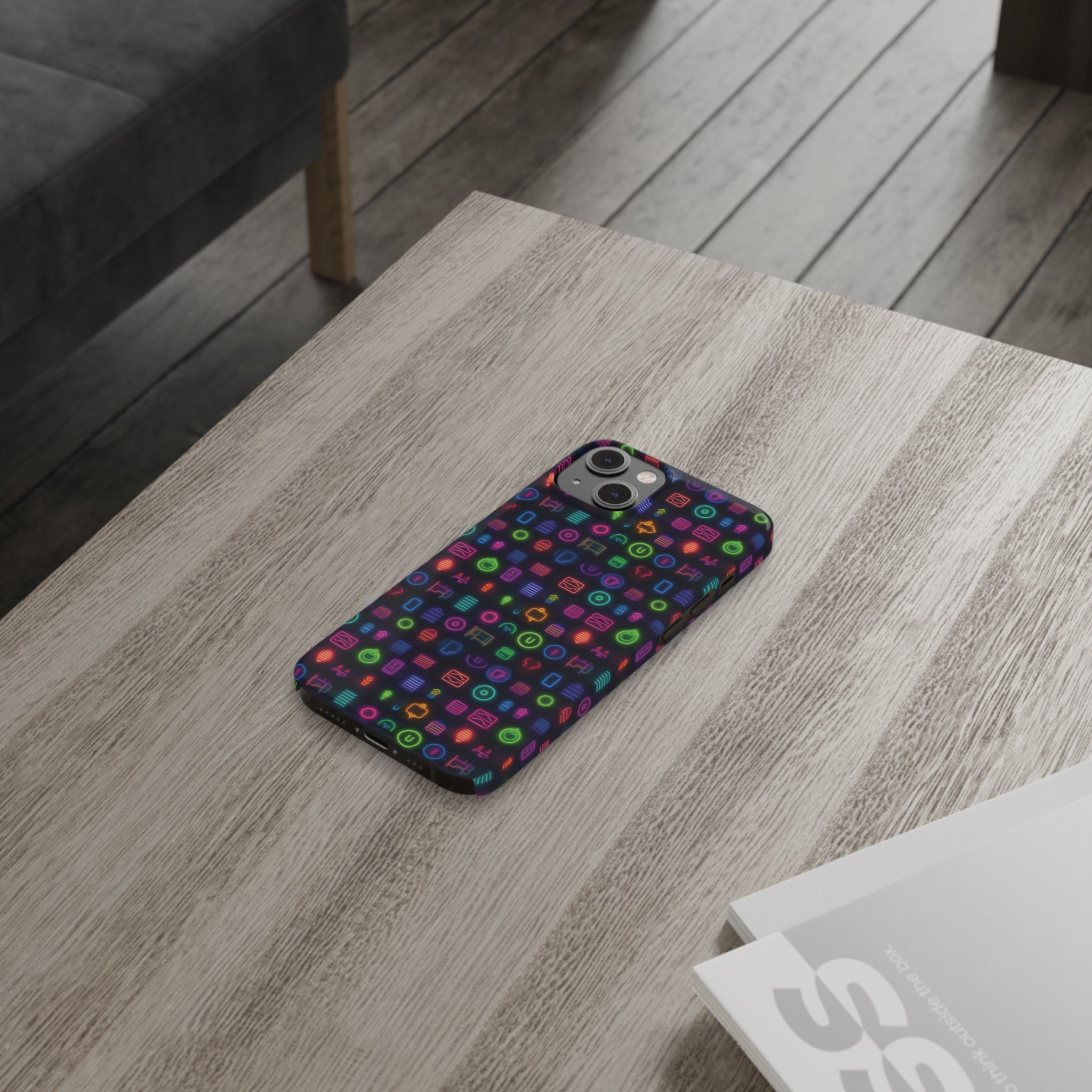 Slim Phone Cases (AOP) - Seamless Neon Designs 02