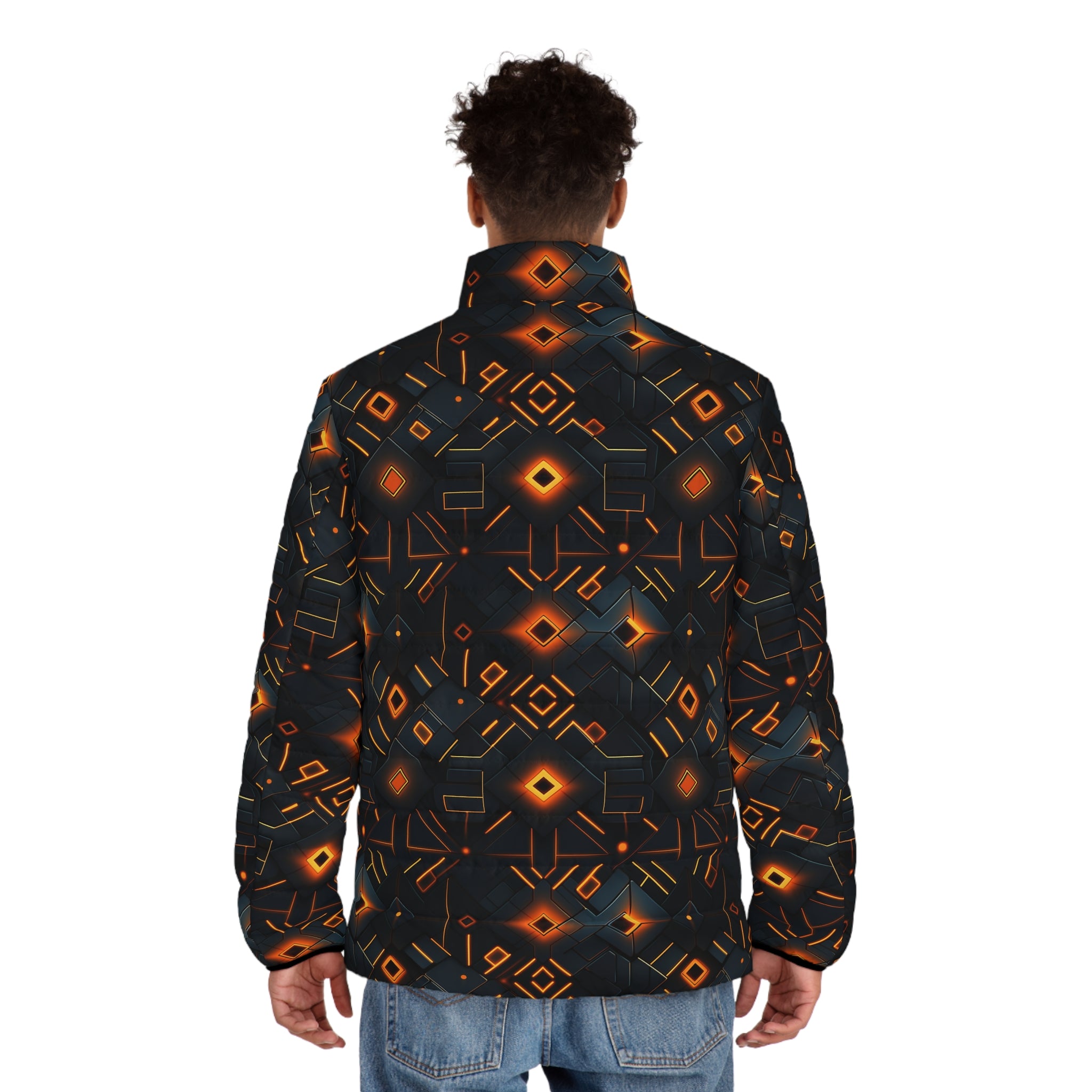 Men's Puffer Jacket (AOP) - Abstract Designs 02