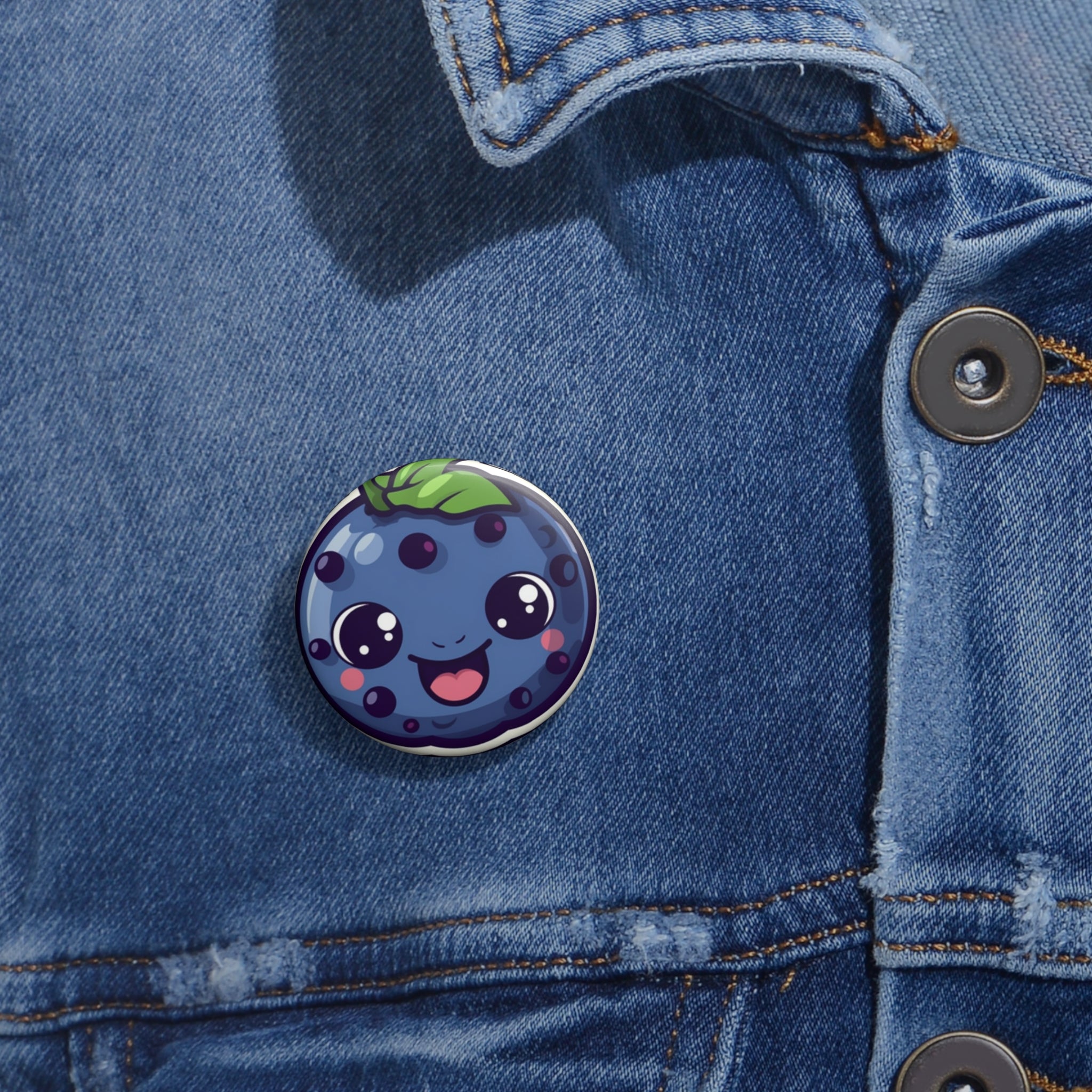 Custom Pin Buttons - Blueberry
