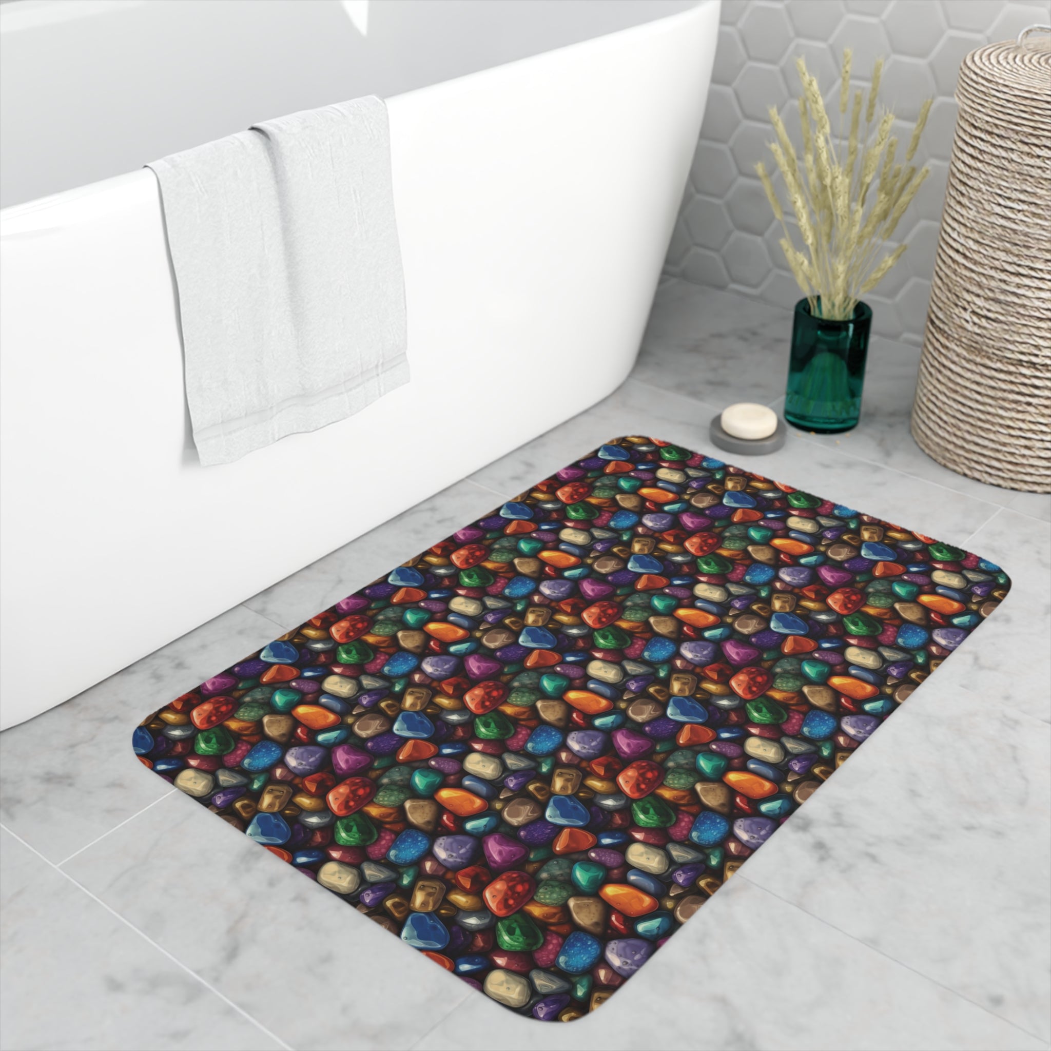 Memory Foam Bath Mat (AOP) - Seamless Rocks Designs