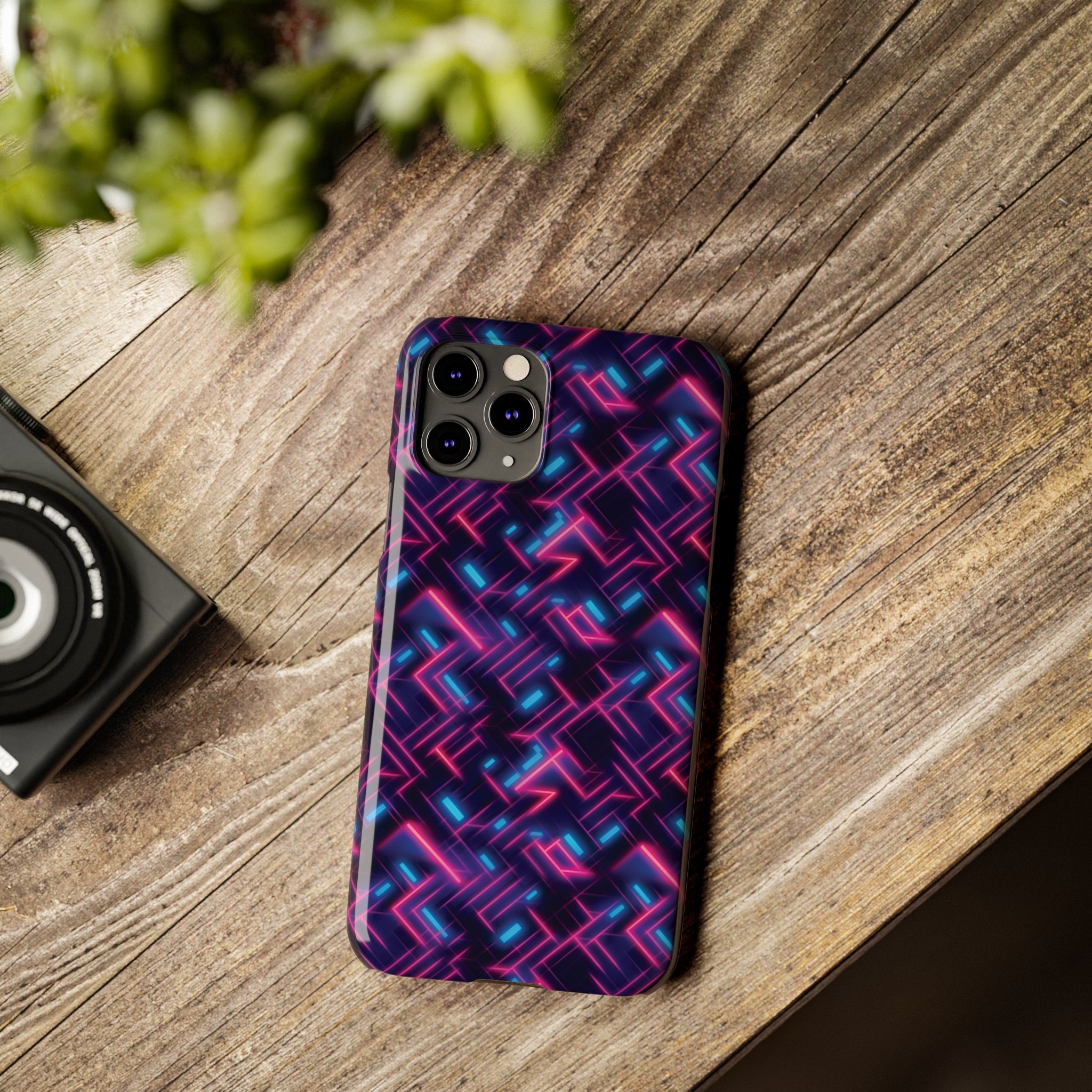 Slim Phone Cases (AOP) - Seamless Synthwave Designs 02