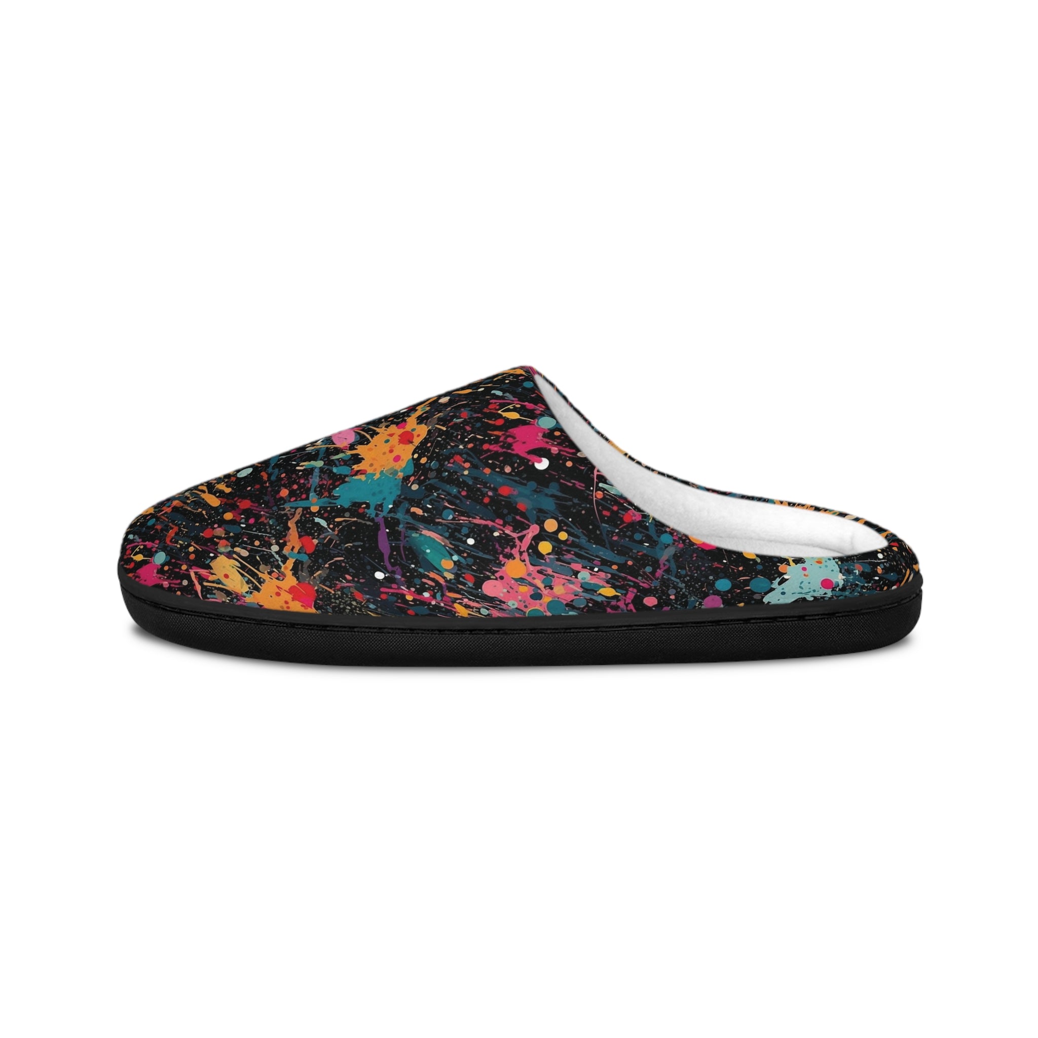 Men's Indoor Slippers (AOP) - Seamless Color Splatter Design 03