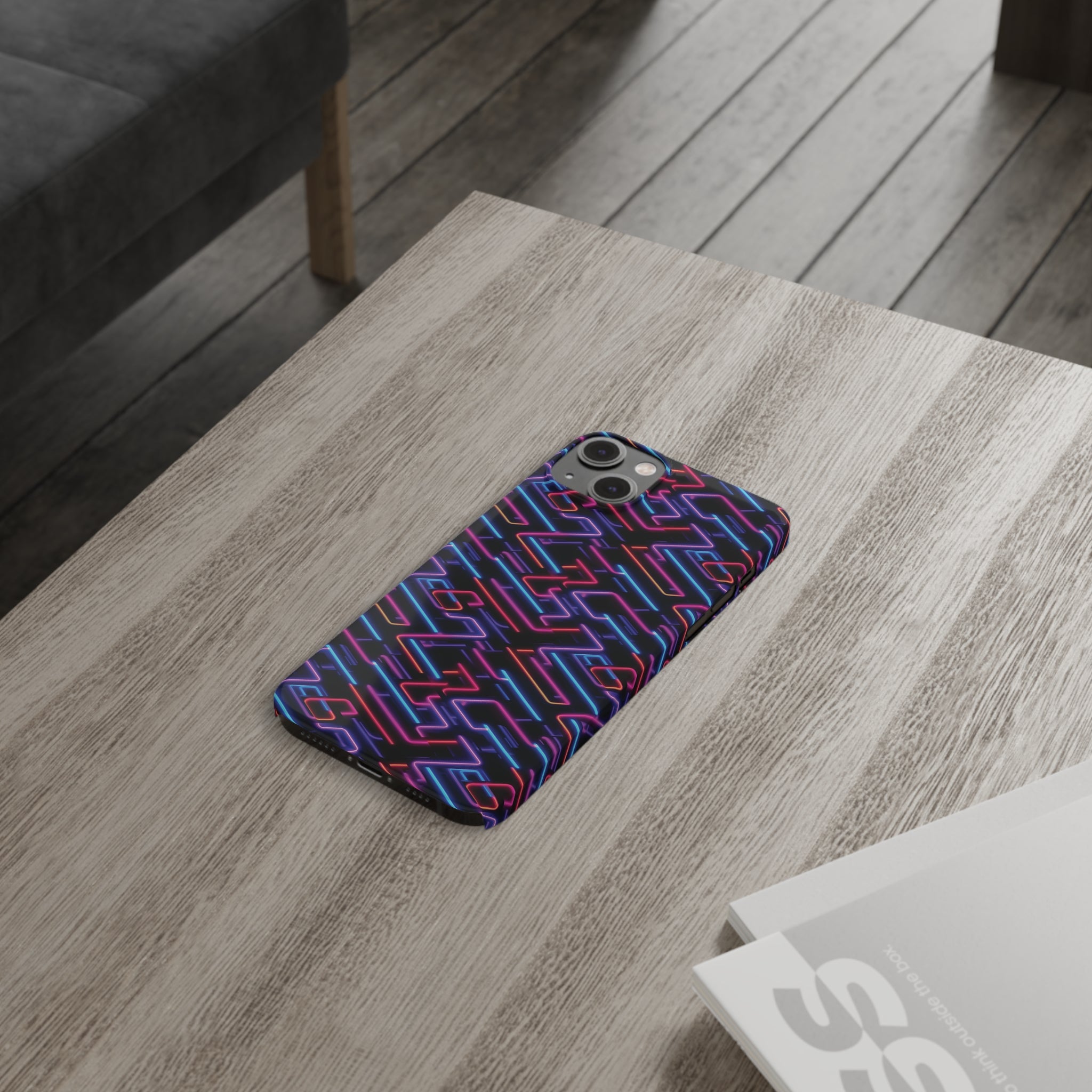 Slim Phone Cases (AOP) - Seamless Neon Designs 01