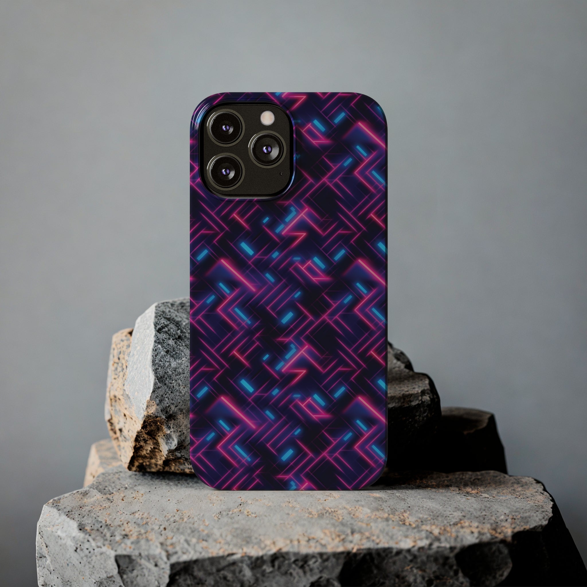 Slim Phone Cases (AOP) - Seamless Synthwave Designs 02