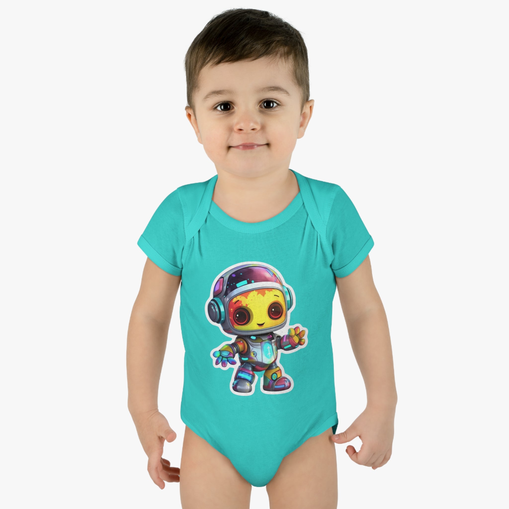 Infant Baby Rib Bodysuit - Comet, Robot Pop Art 09