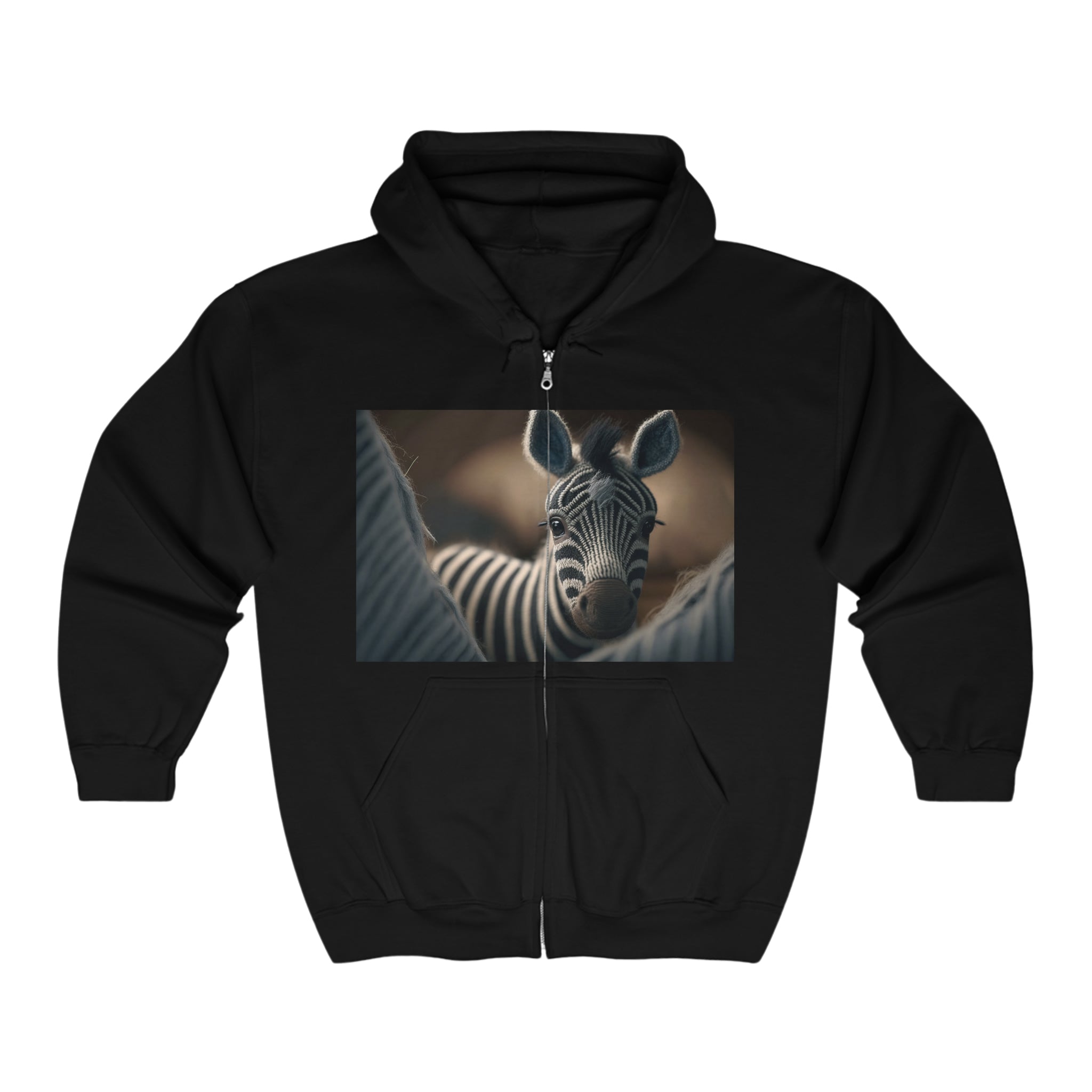 Unisex Heavy Blend™ Full Zip Hooded Sweatshirt - Baby Animals - Zebra