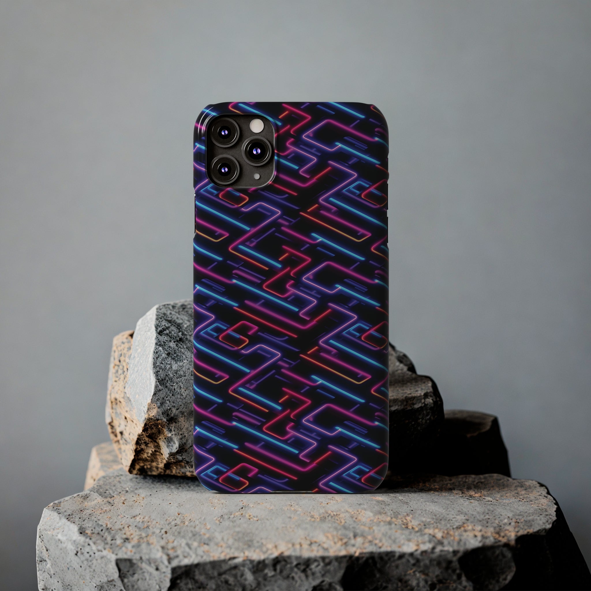 Slim Phone Cases (AOP) - Seamless Neon Designs 01