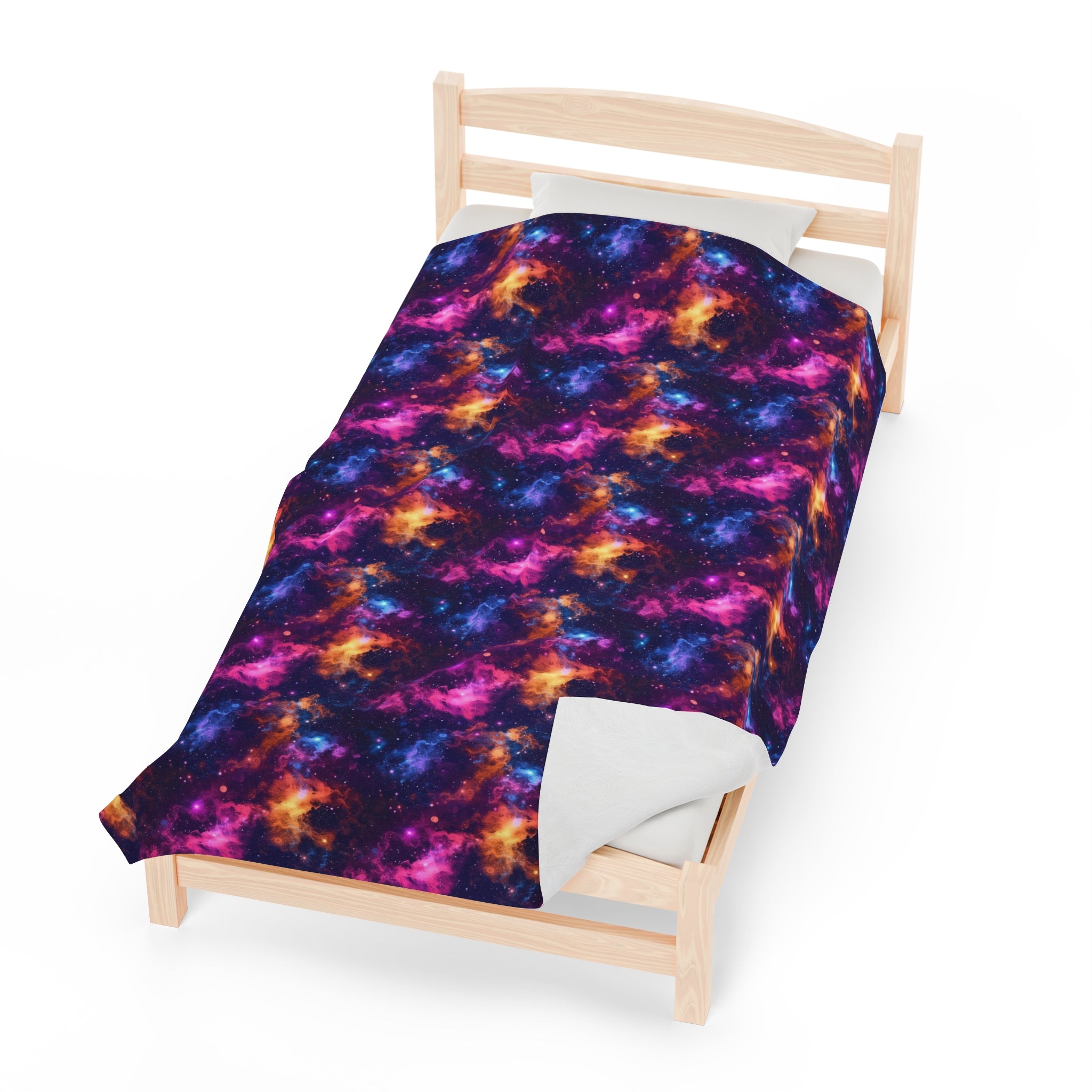 Velveteen Plush Blanket (AOP) - Fantasy Galaxies 06