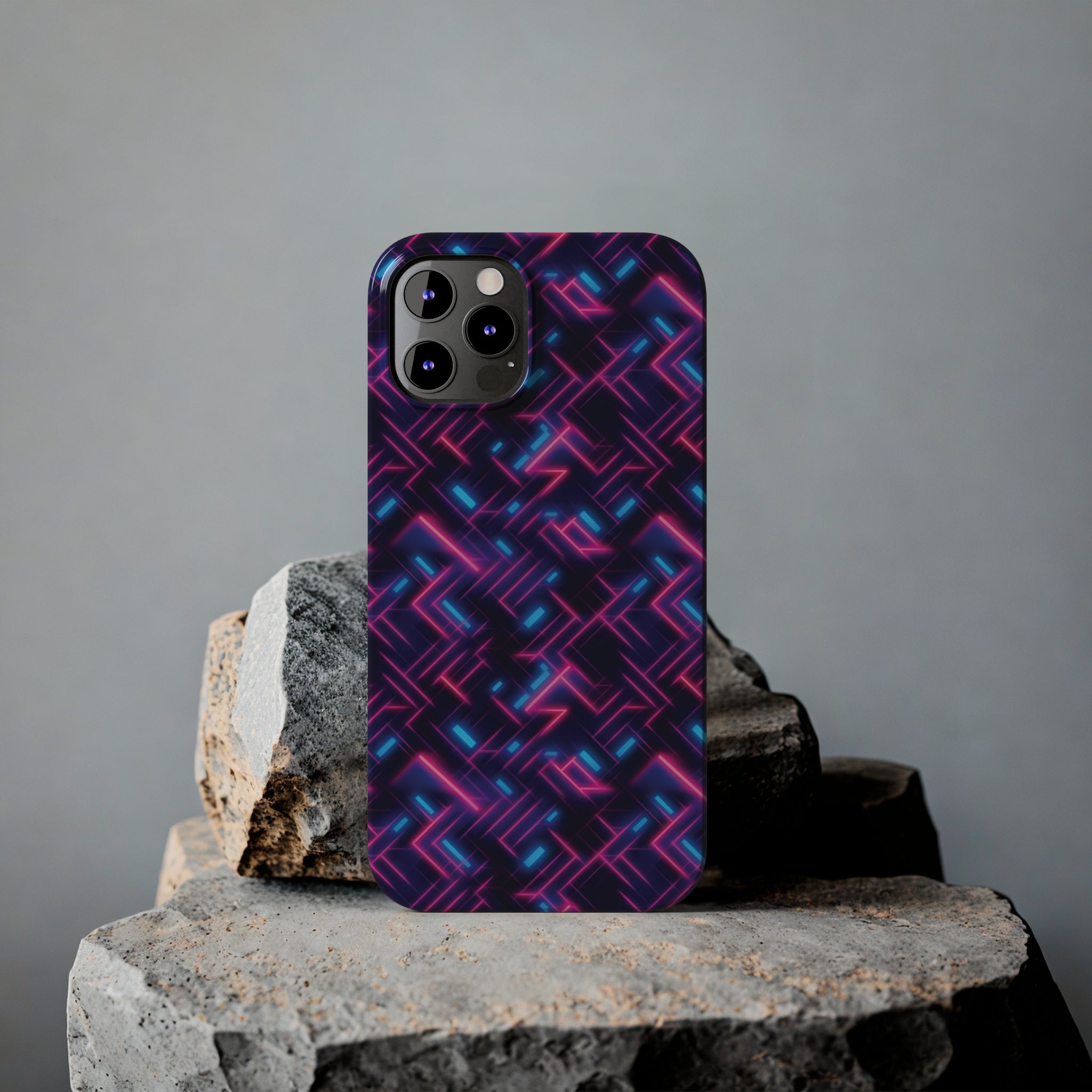 Slim Phone Cases (AOP) - Seamless Synthwave Designs 02