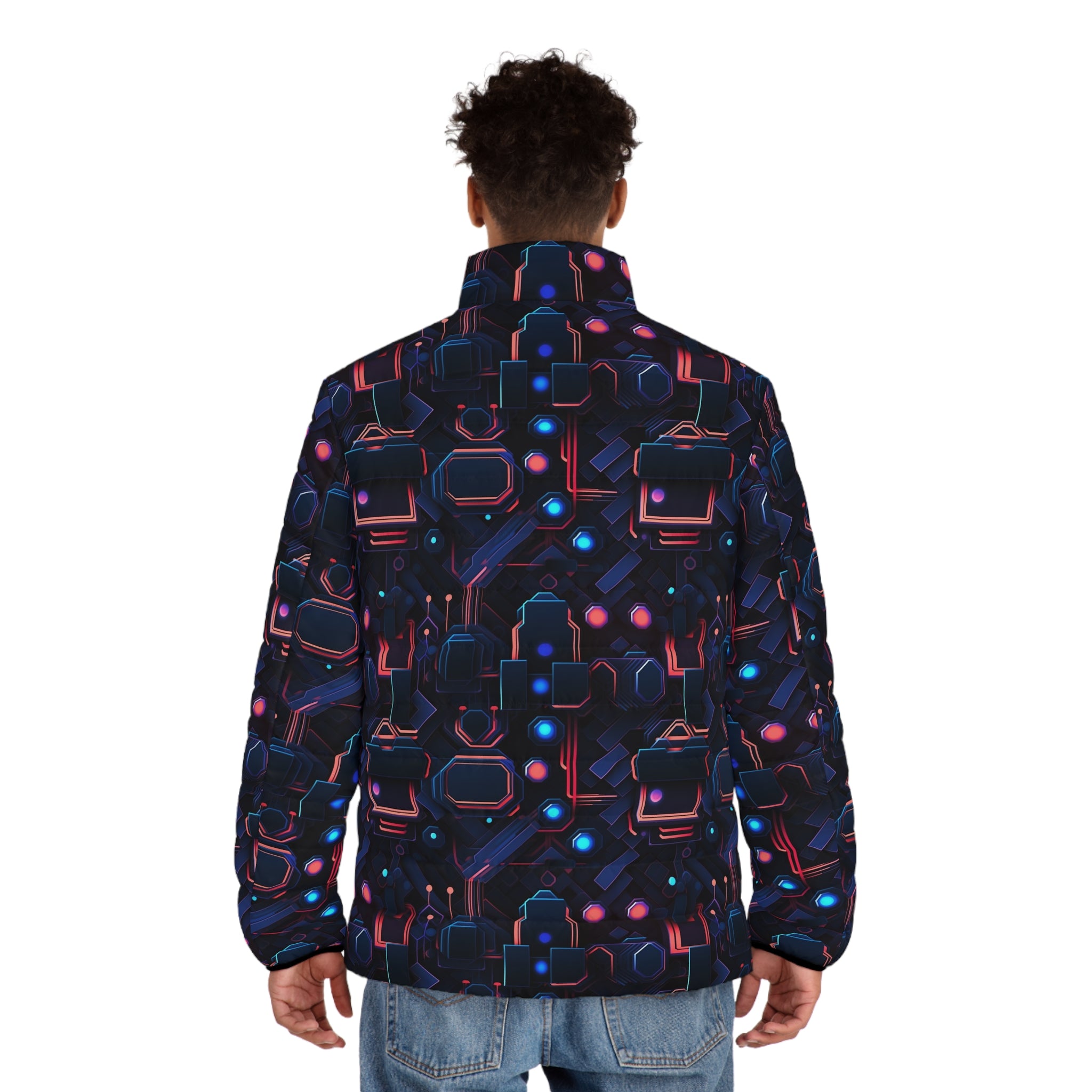 Men's Puffer Jacket (AOP) - Abstract Designs 04