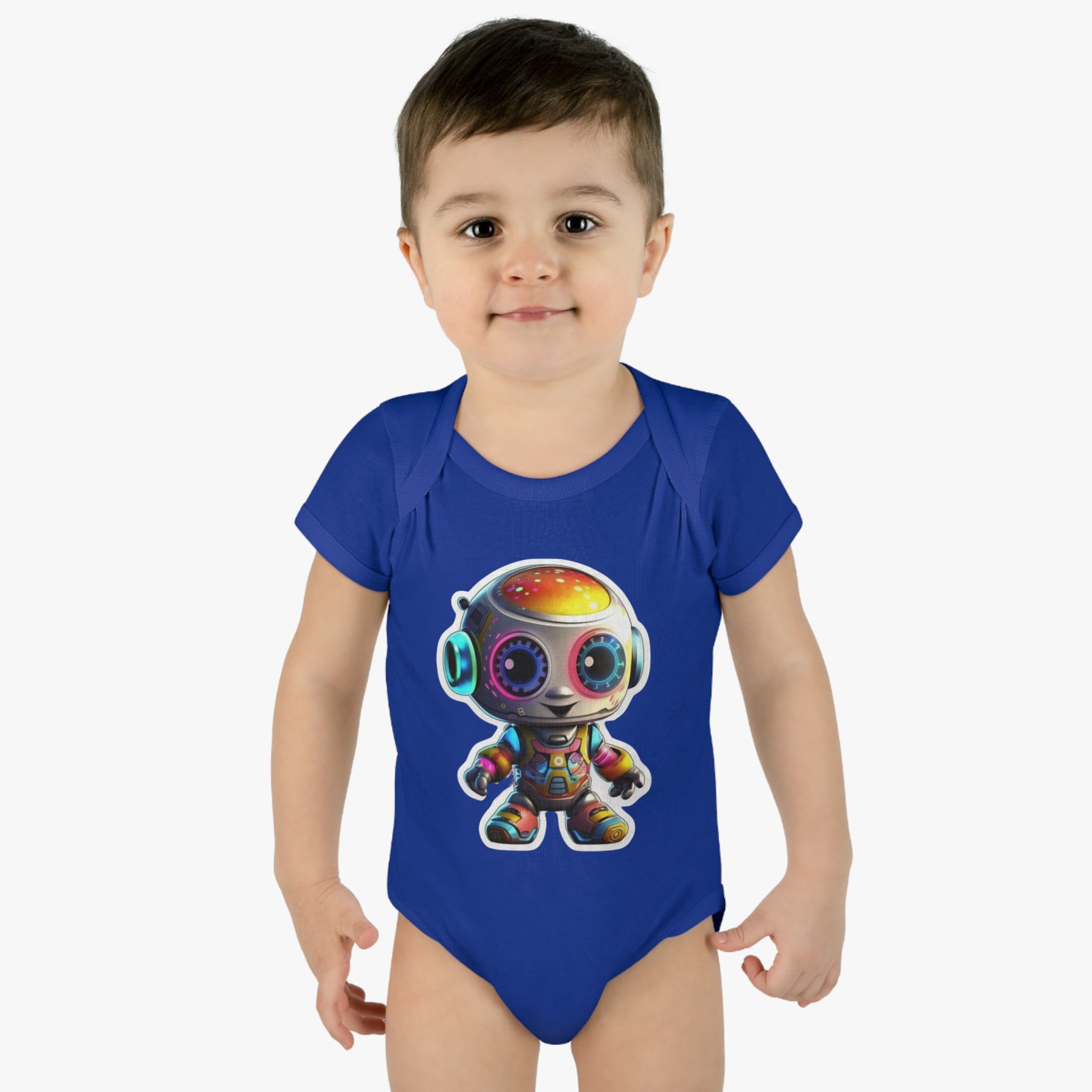 Infant Baby Rib Bodysuit - Circuit, Robot Pop Art 08