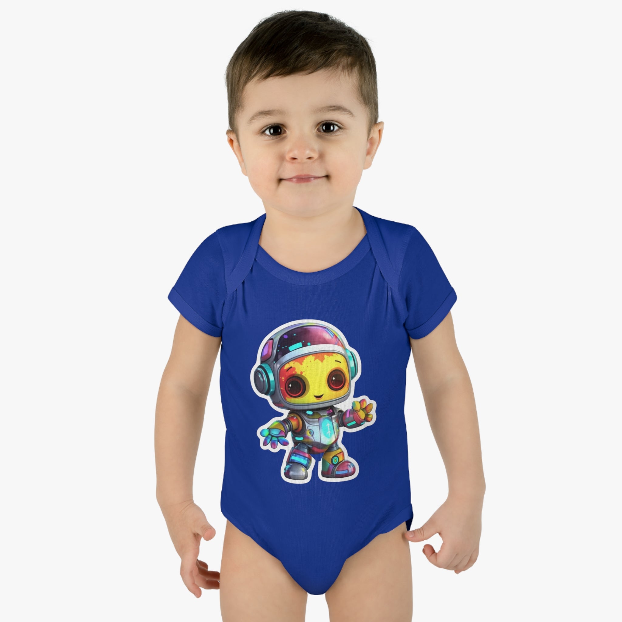 Infant Baby Rib Bodysuit - Comet, Robot Pop Art 09