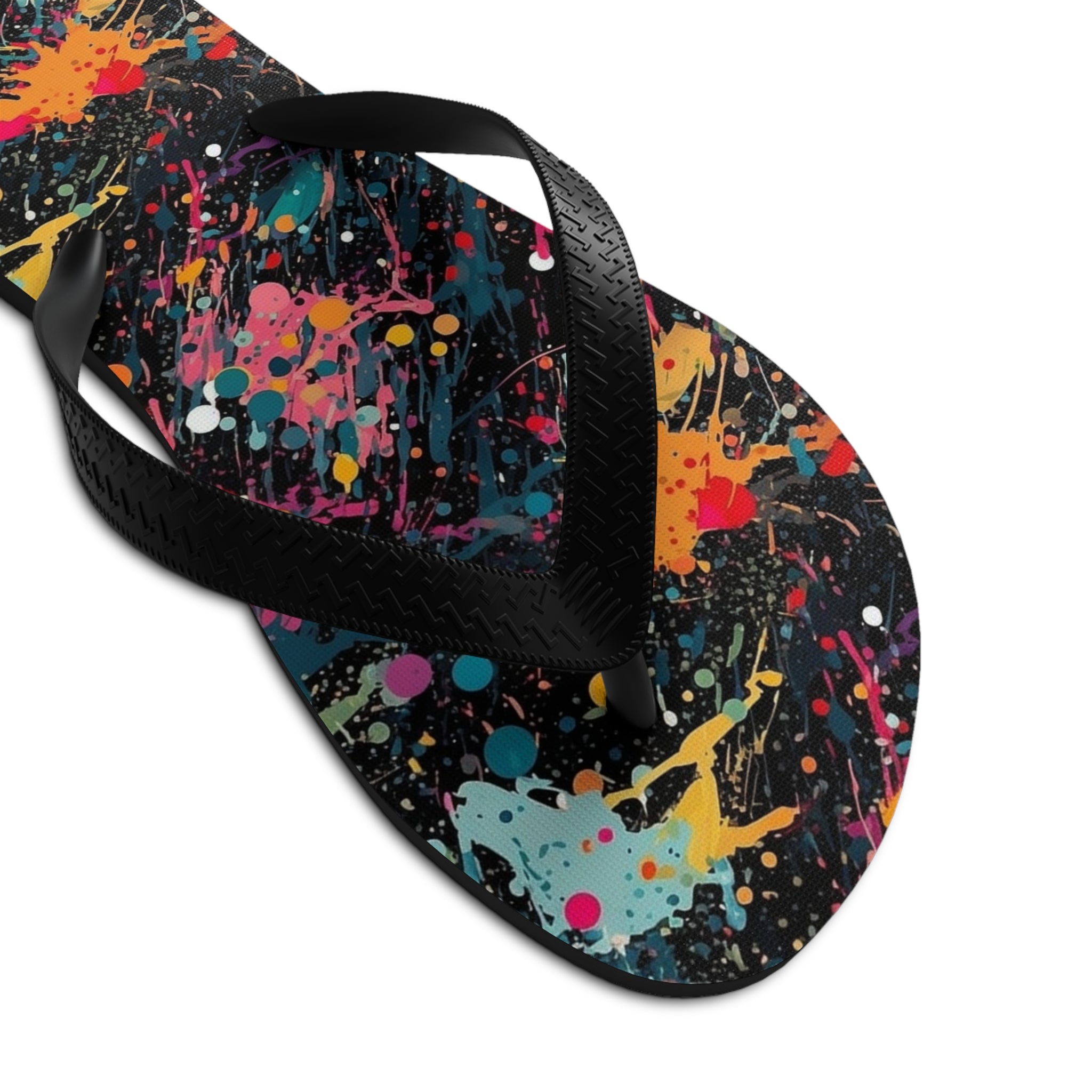 Unisex Flip-Flops (AOP) - Seamless Color Splatter Designs 03