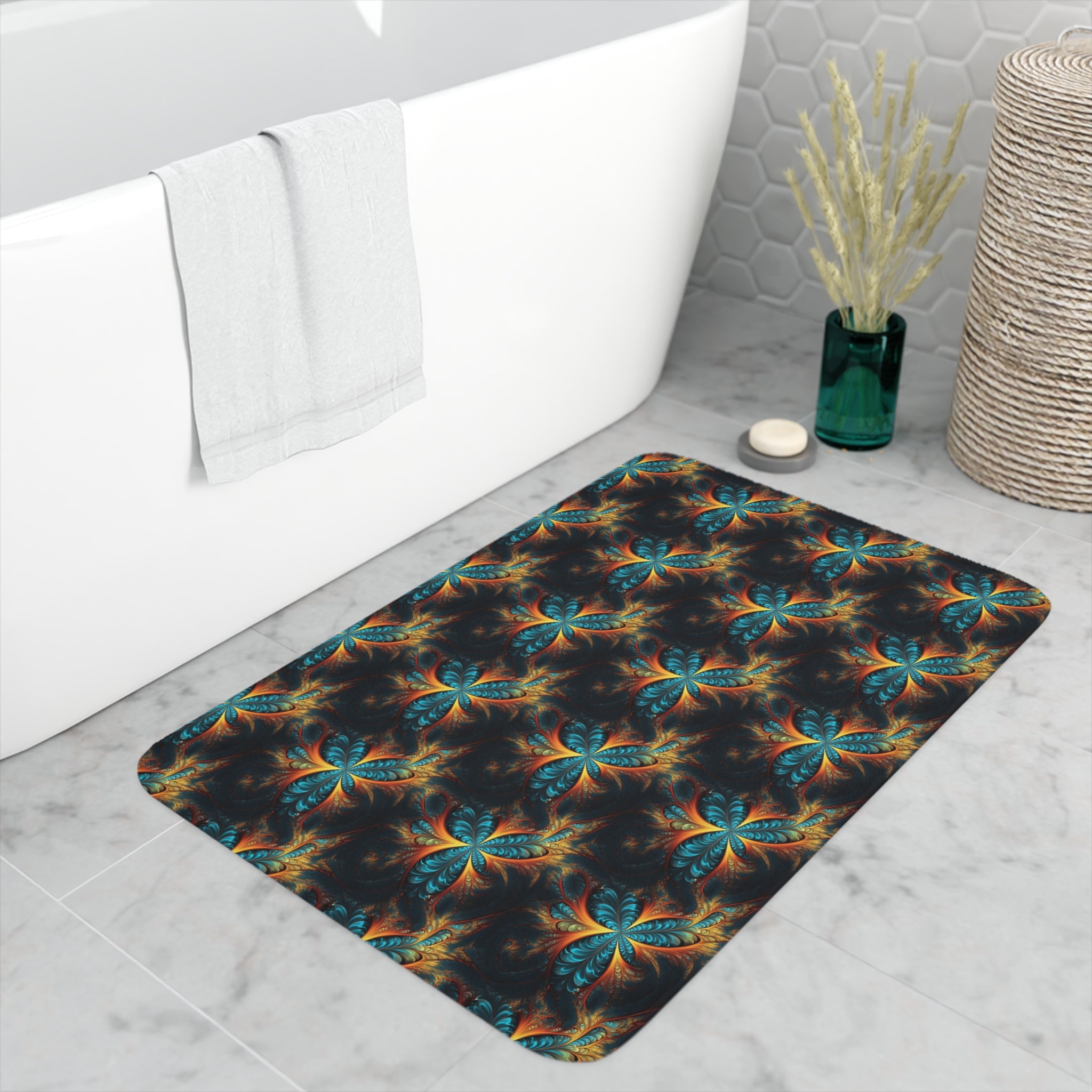 Memory Foam Bath Mat (AOP) - Seamless Fractal Designs