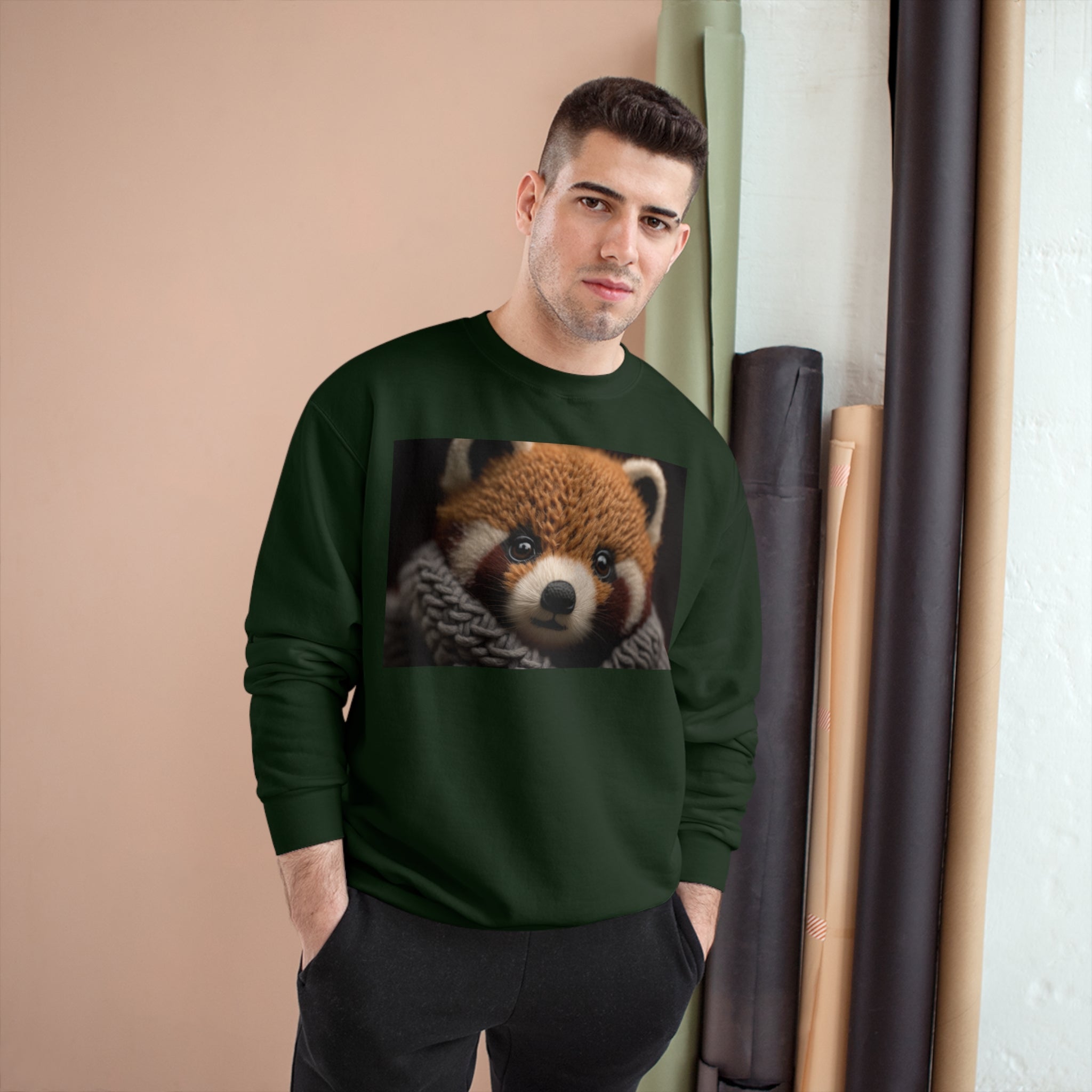 Champion Sweatshirt - Knit Animals, Red Panda Cub