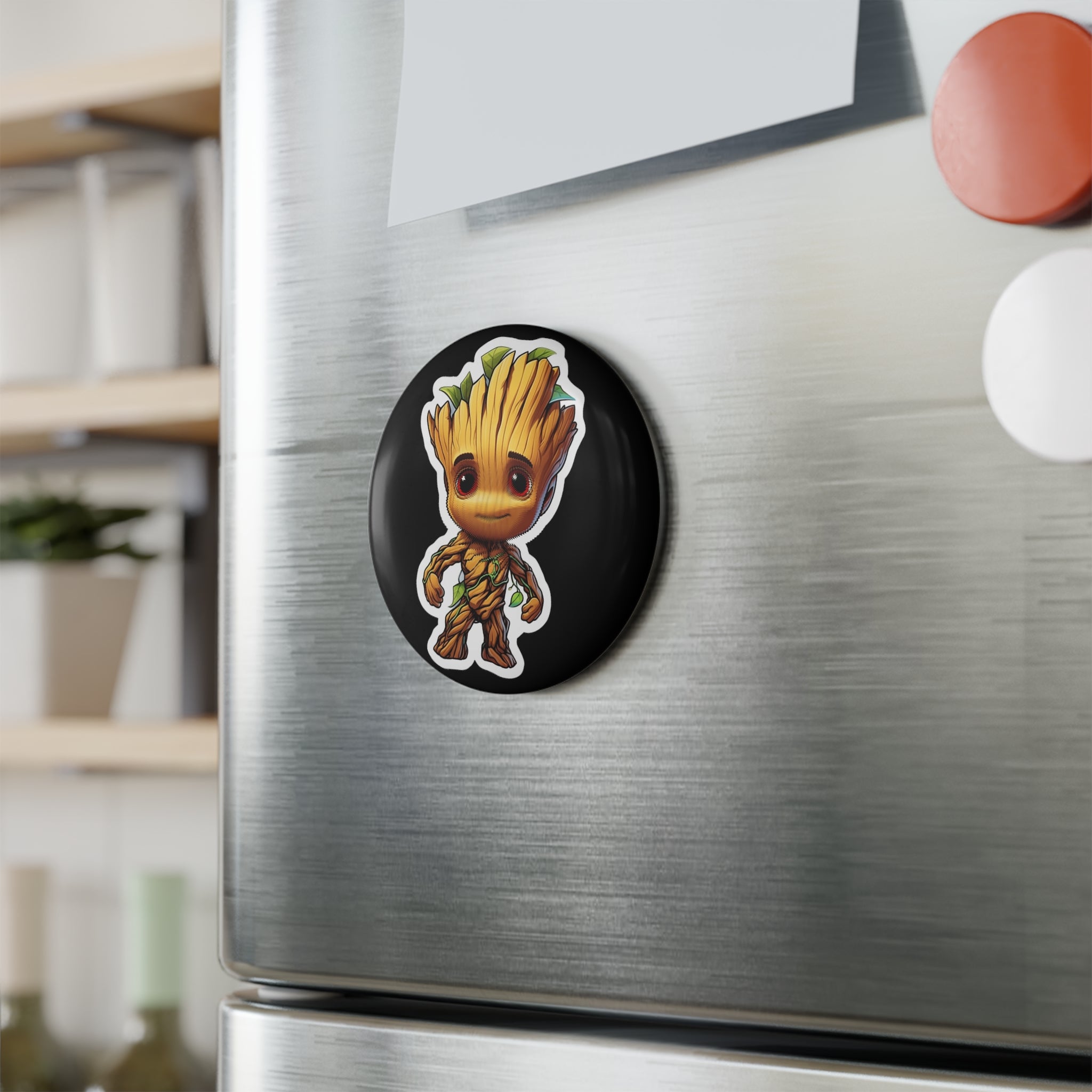 Button Magnet, Round (1 & 10 pcs) - Baby Groot 06