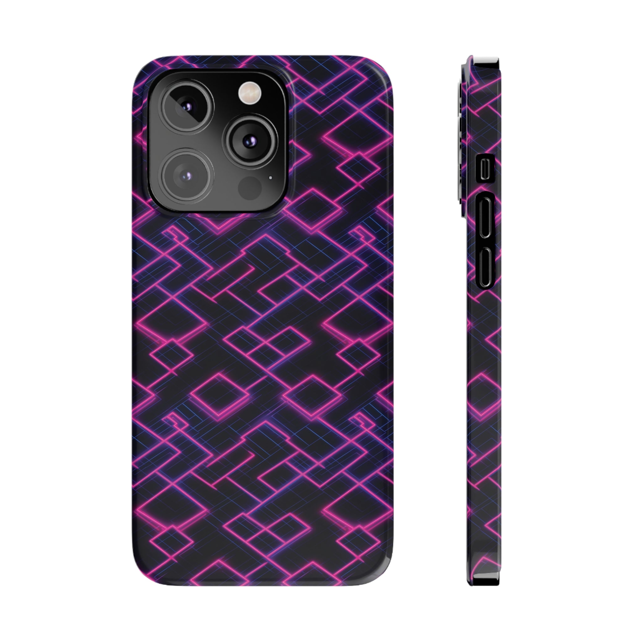 Slim Phone Cases (AOP) - Seamless Synthwave Designs 01